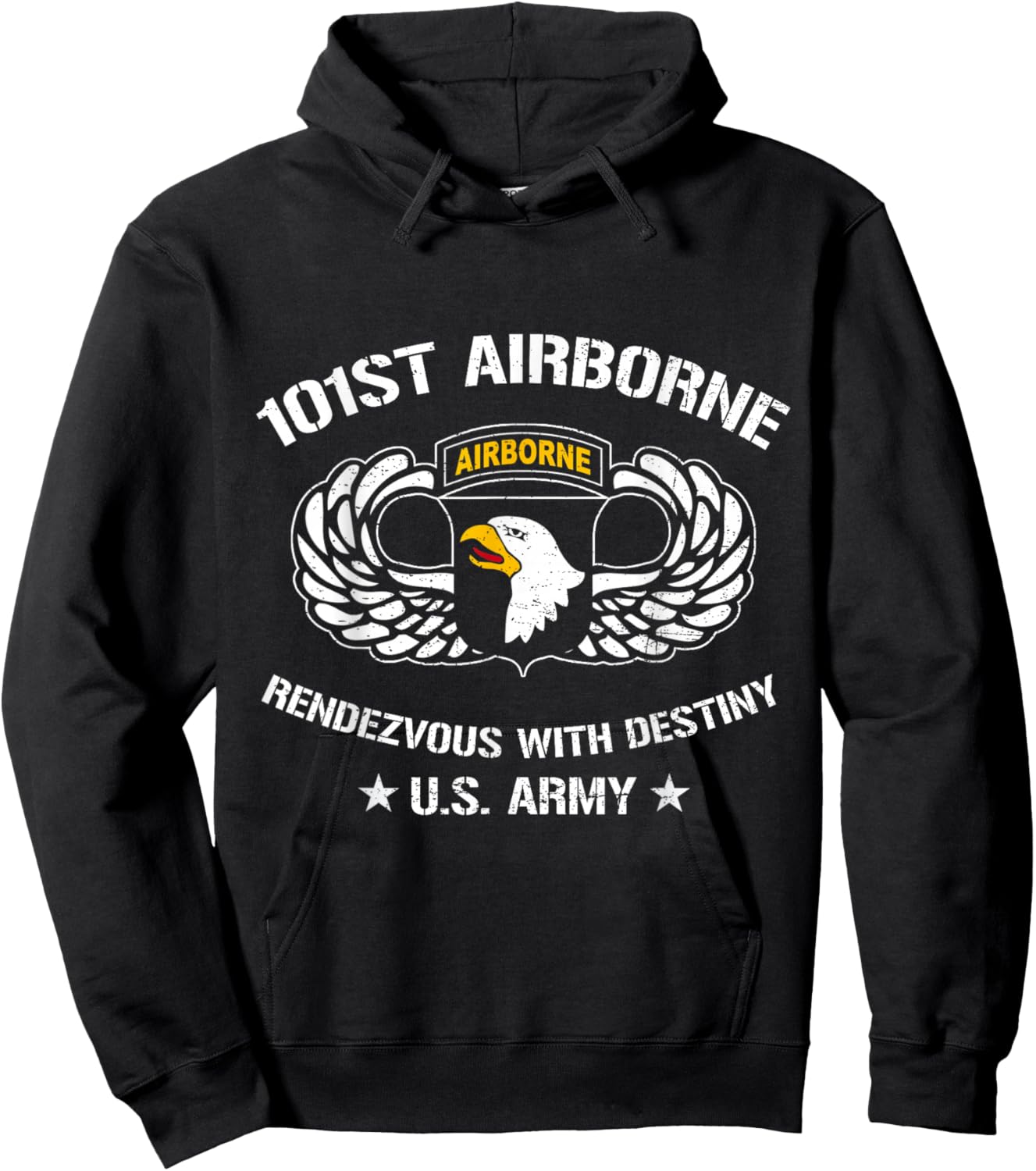 101st Airborne Division Rendezvous with Destiny Paratrooper Hoodie - Hoodie | Black