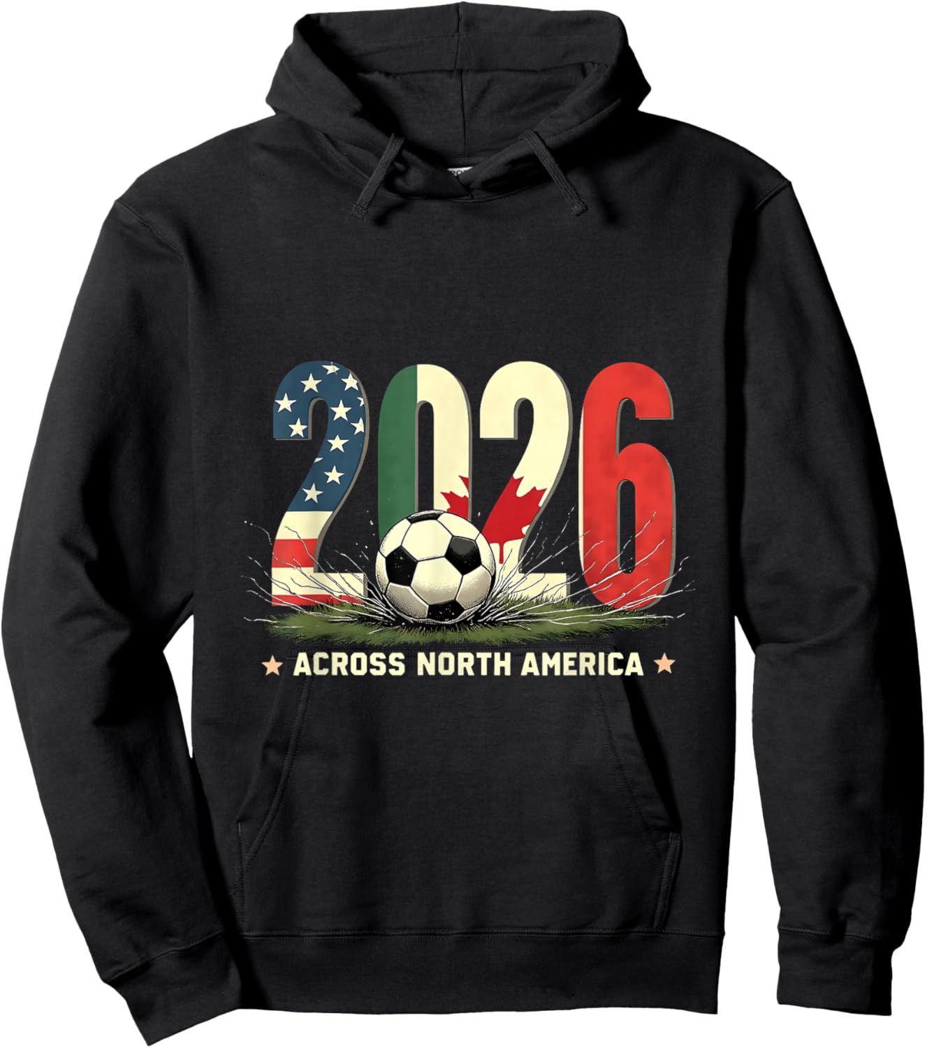 Football Fan Vintage 2026 North America Soccer Hoodie - Hoodie | Black