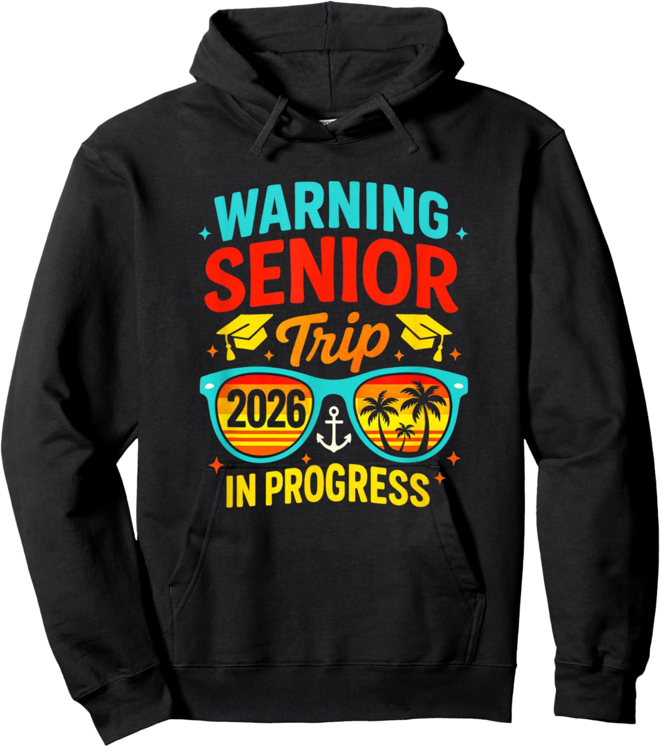 Warning Senior Trip - 2026 Beach Vacation Hoodie - Hoodie | Black