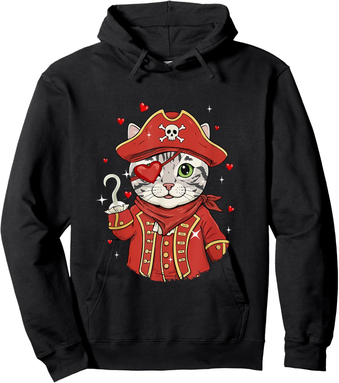 American Shorthair As Pirate Valentine's Day Owner Kids Hoodie - Hoodie | Black