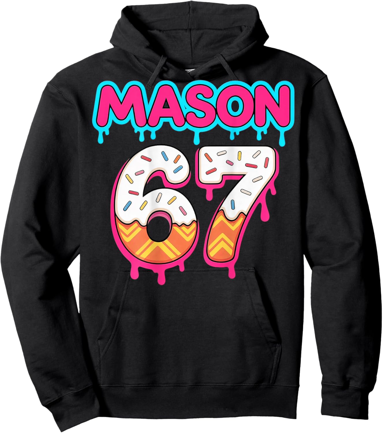 (On Back) Six Seven Ice Cream Drip Sport 67 Mason Meme Hoodie - Hoodie | Black