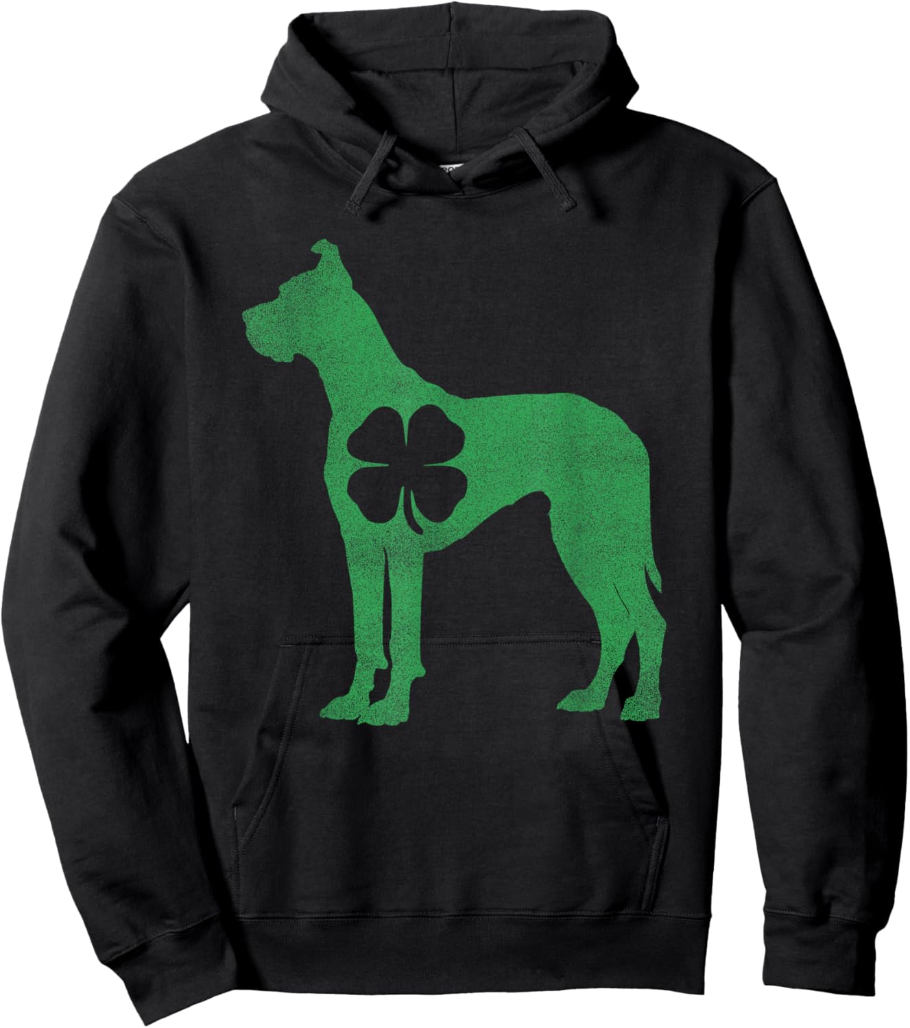 Great Dane Dog - Shamrock St. Patrick's Day Saint Paddy's Hoodie - Hoodie | Black