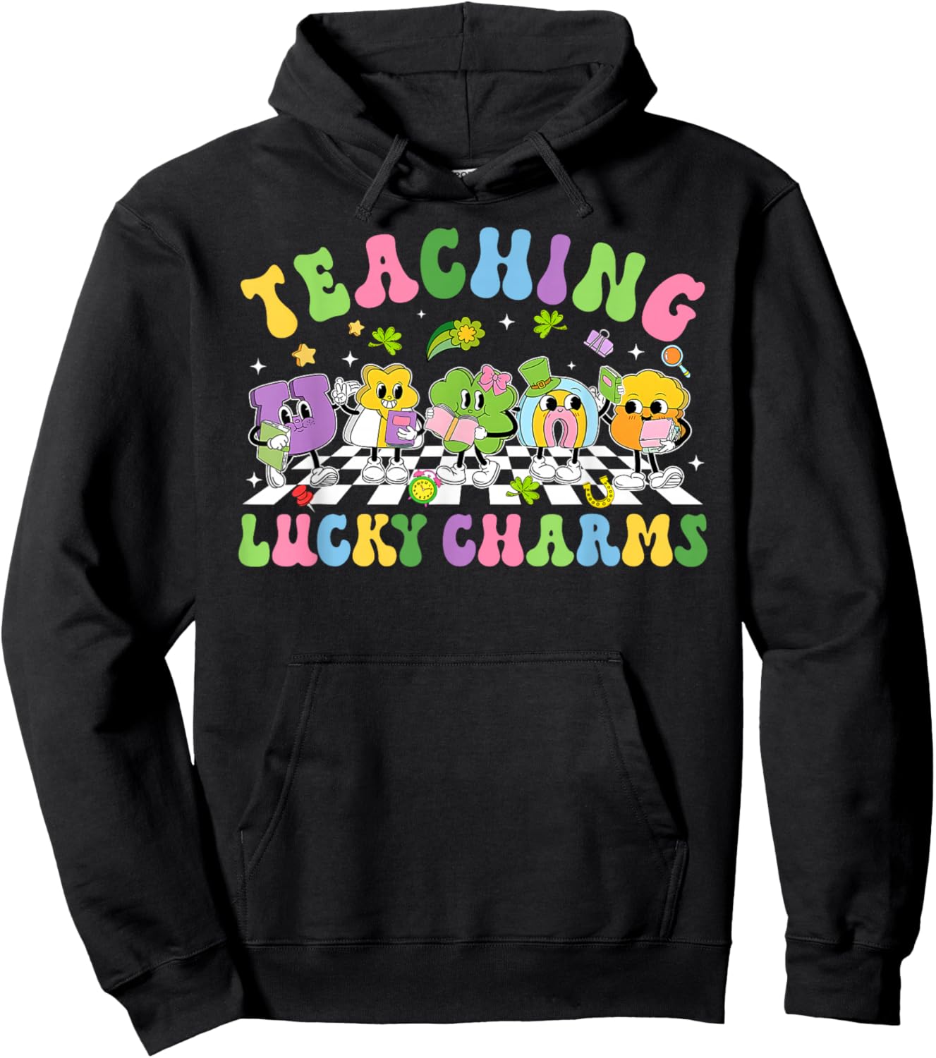 Teaching Lucky Charms St Patricks Day Irish Women Teacher Hoodie - Hoodie | Black