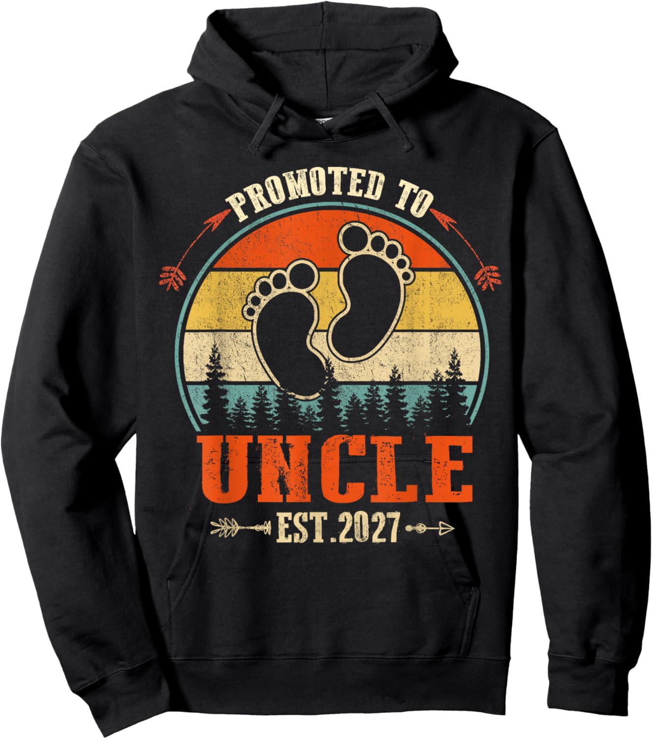 Promoted to Uncle 2027 - Present for First Time New Uncle Hoodie - Hoodie | Black