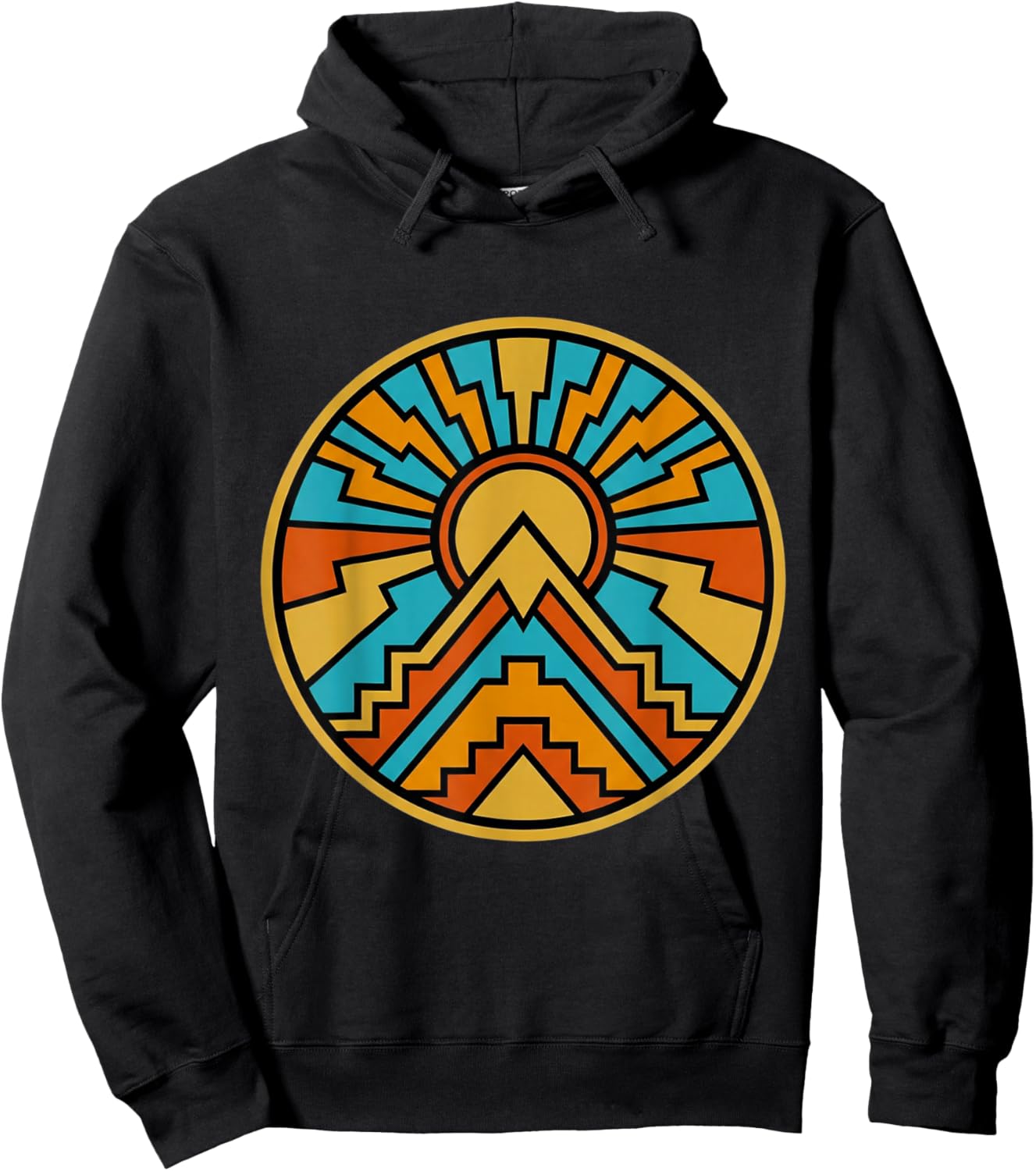 Indigenous Native American Culture Gift Sun Mountain Hoodie - Hoodie | Black