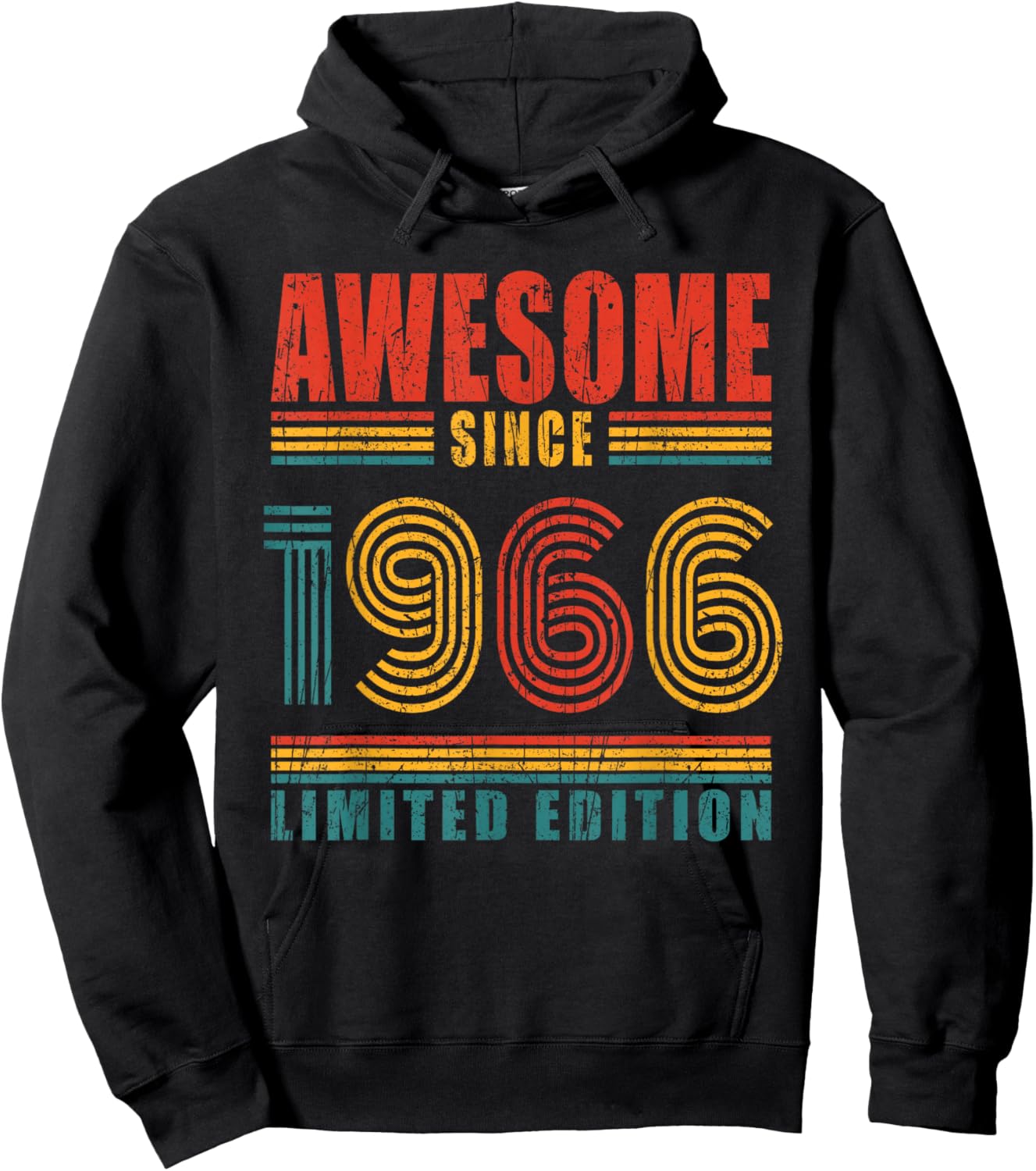 60th Birthday Awesome Since 1966 Vintage 60 Birthday Hoodie - Hoodie | Black
