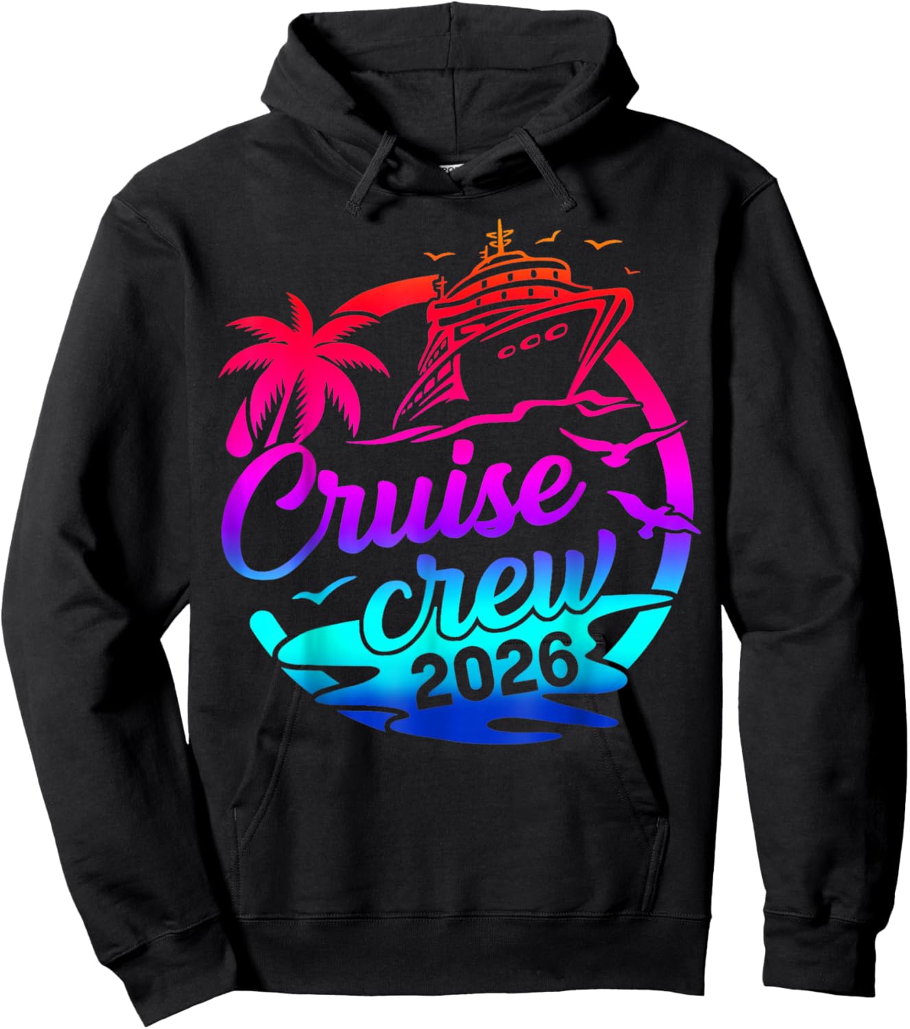 Cruise Crew 2026 Summer Vacation Trip Funny Matching Group Hoodie - Hoodie | Black