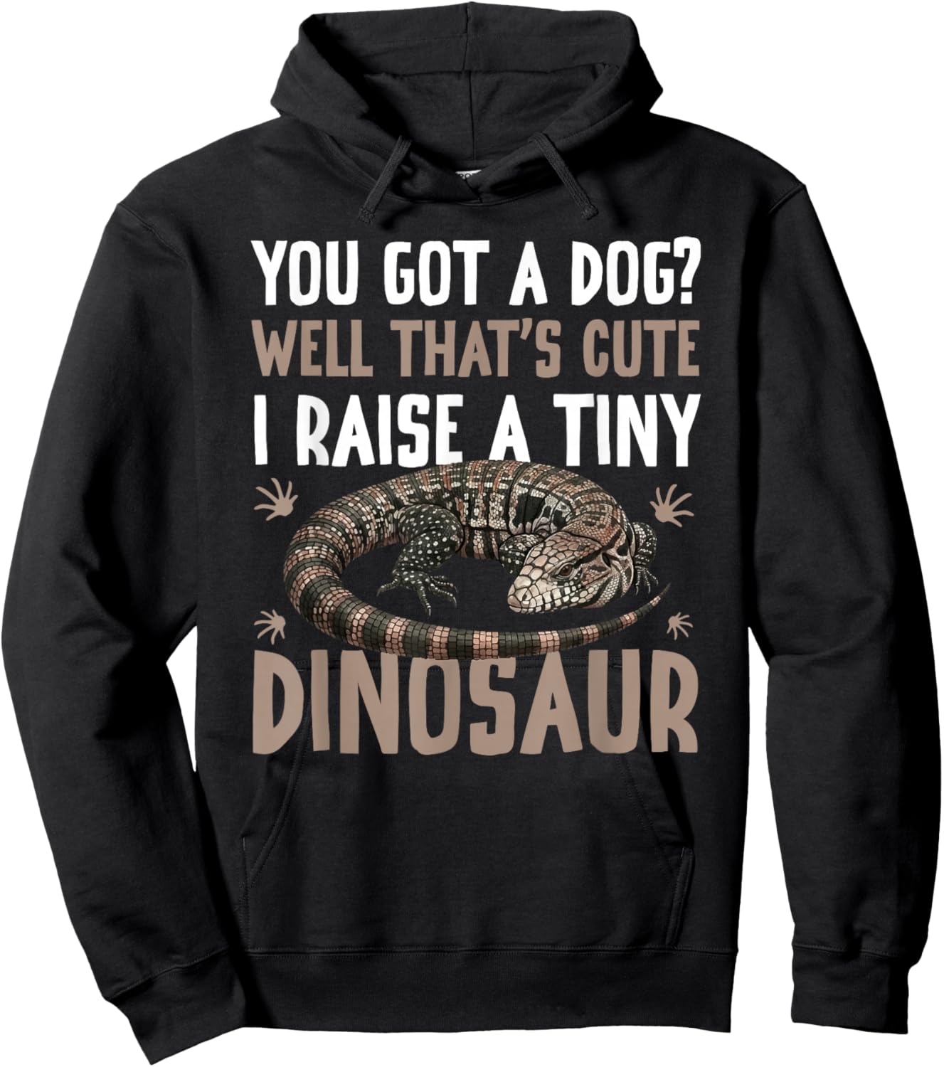 Tiny Dinosaur Tegu Owner Tegu Lover Tegu Lizard Hoodie - Hoodie | Black