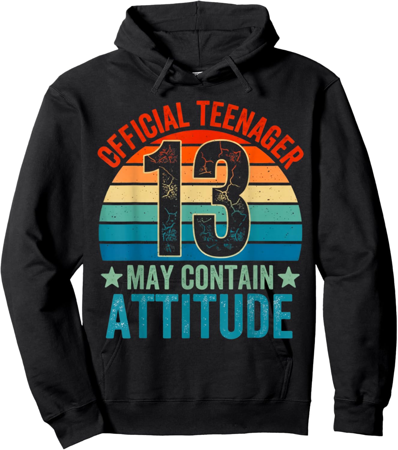 13th Birthday Boys Official Teenager Therteen Birthday Hoodie - Hoodie | Black