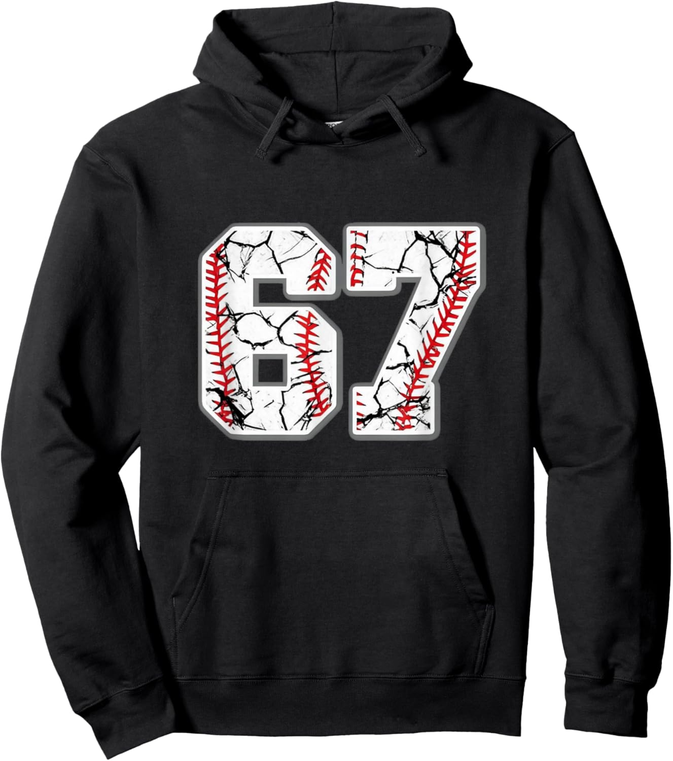 67 Baseball Number 67 Player 67th Birthday Hoodie - Hoodie | Black