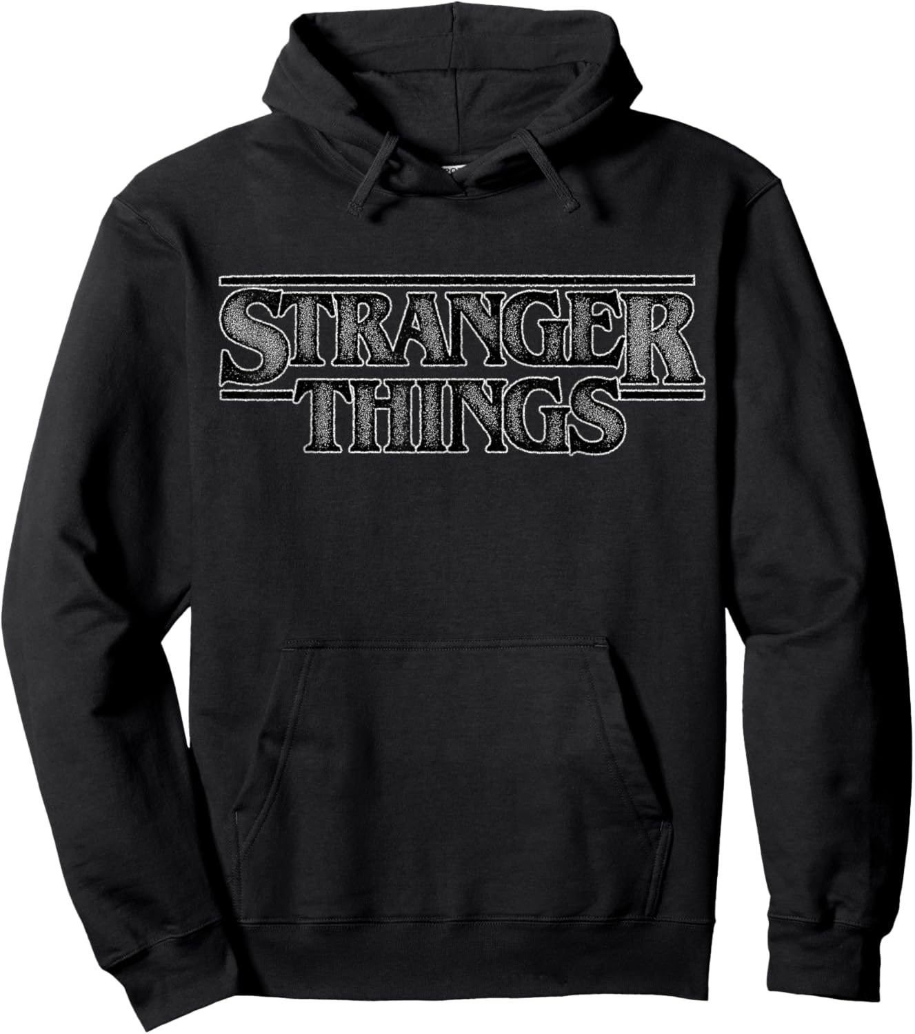 Stranger Things Season 5 Pointillism Style Black Logo Hoodie - Hoodie | Black