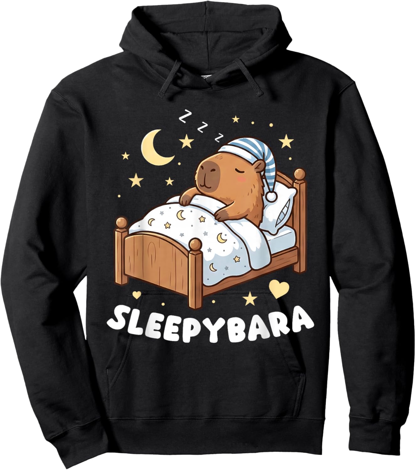 Capybara Sleepybara Sleep Pajamas Hoodie - Hoodie | Black