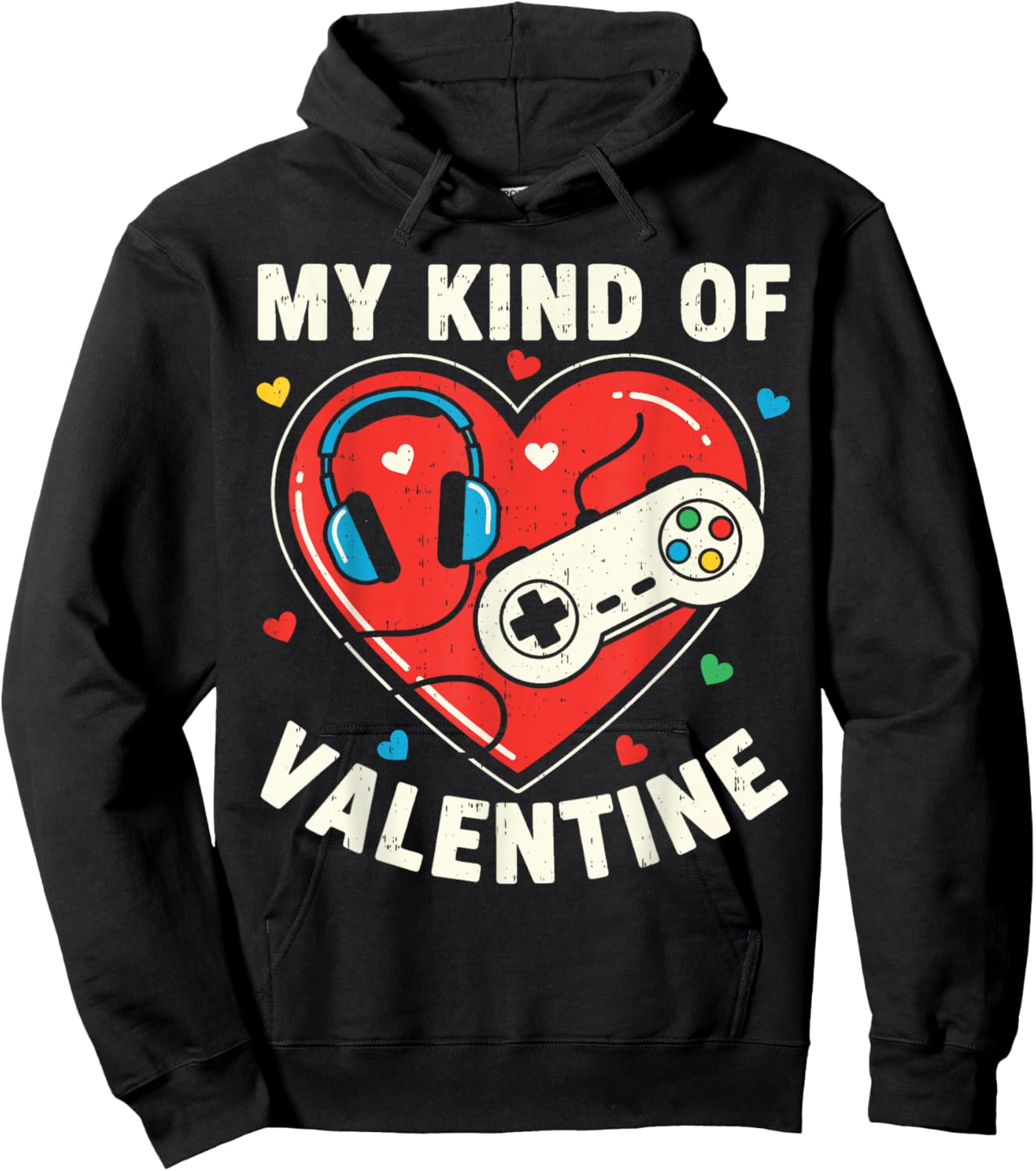 Video Game Funny Gamer Valentines Day for Teens Boys Kids Hoodie - Hoodie | Black