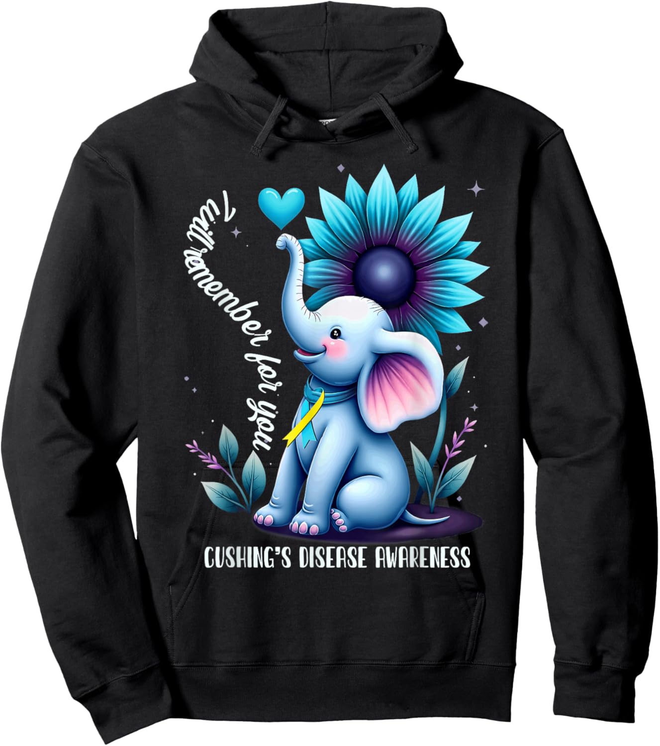 Elephant Cushing's Disease Awareness Hoodie - Hoodie | Black