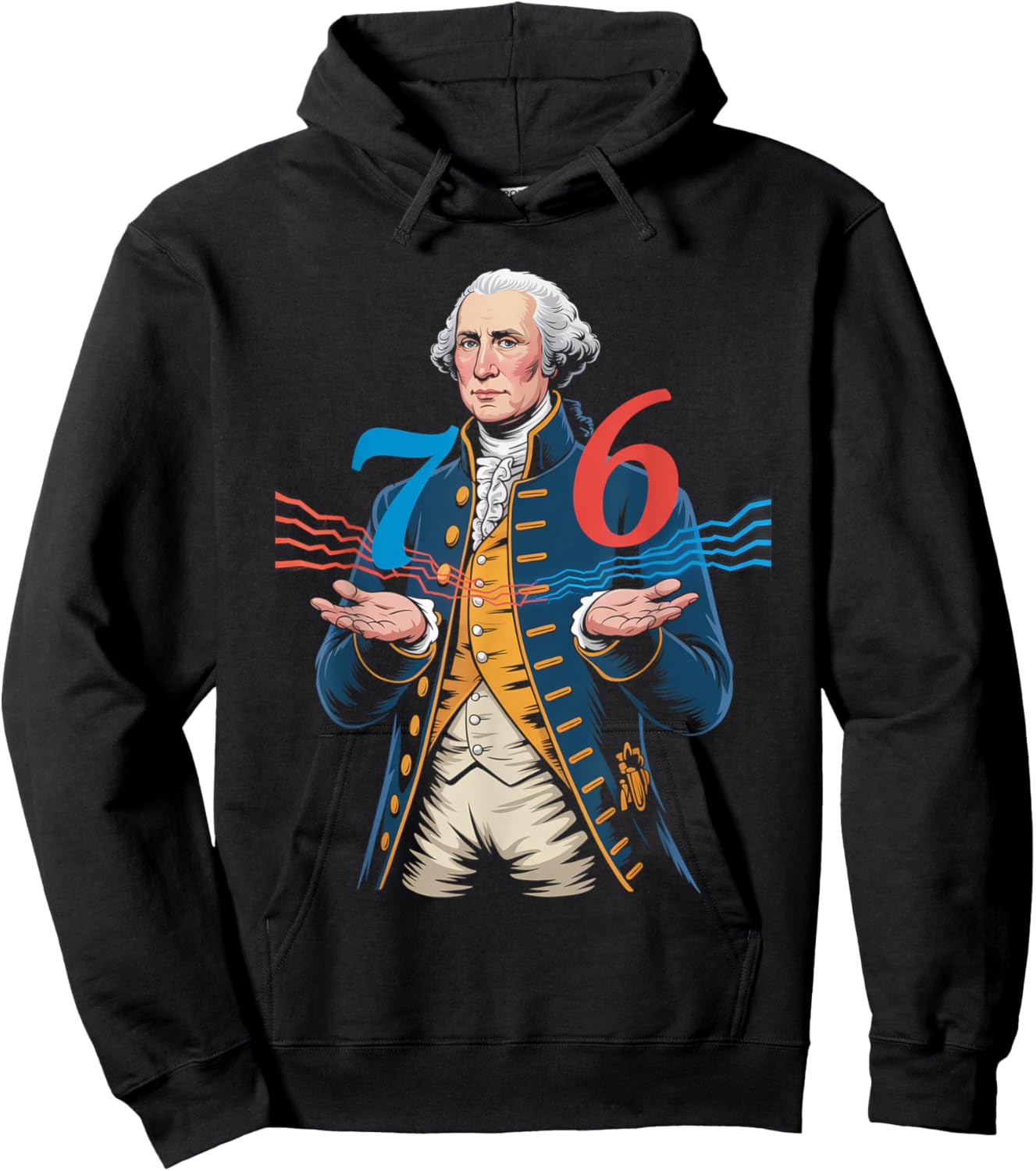 6-7 7-6 George Washington Seven Six Teacher American Hoodie - Hoodie | Black