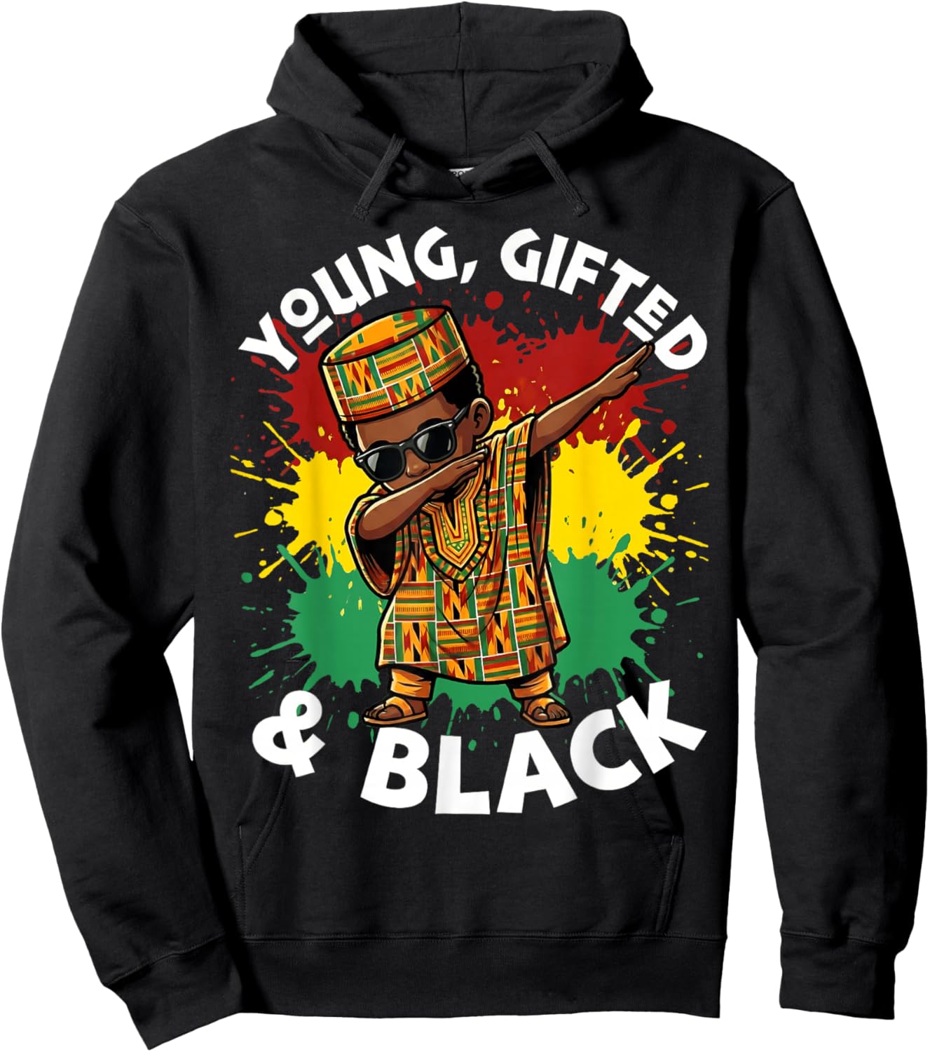 Dabbing African Boy Kid Toddler Young Gifted Black History Hoodie - Hoodie | Black