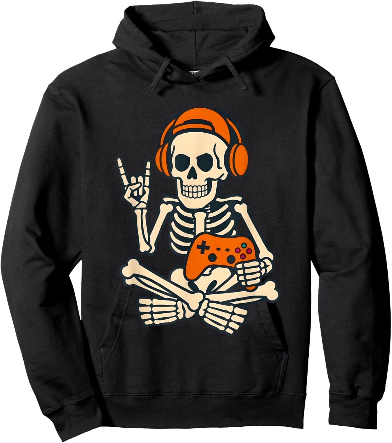 Halloween Skeleton Gamer Video Gaming Boys Men Kids Hoodie - Hoodie | Black