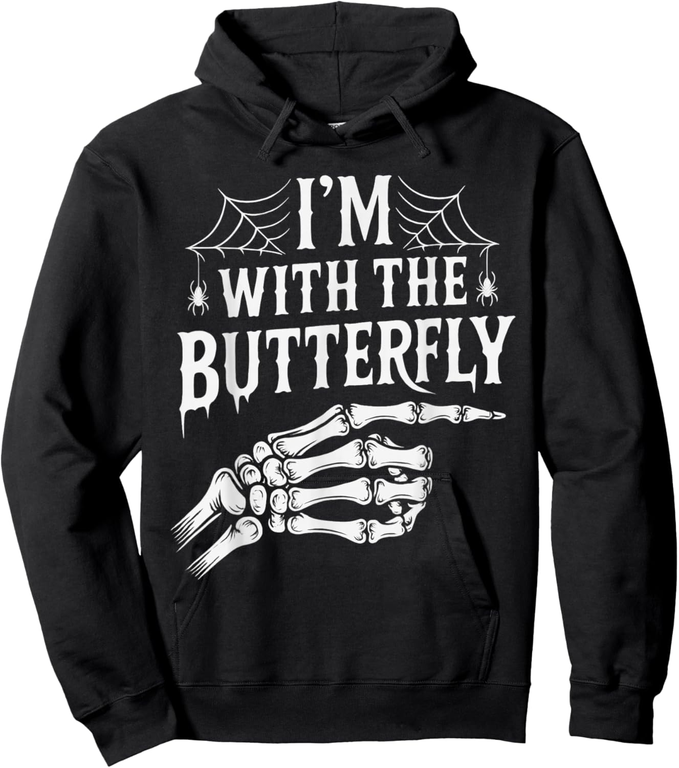 I'm with Butterfly Halloween Costume Couples Matching Hoodie - Hoodie | Black