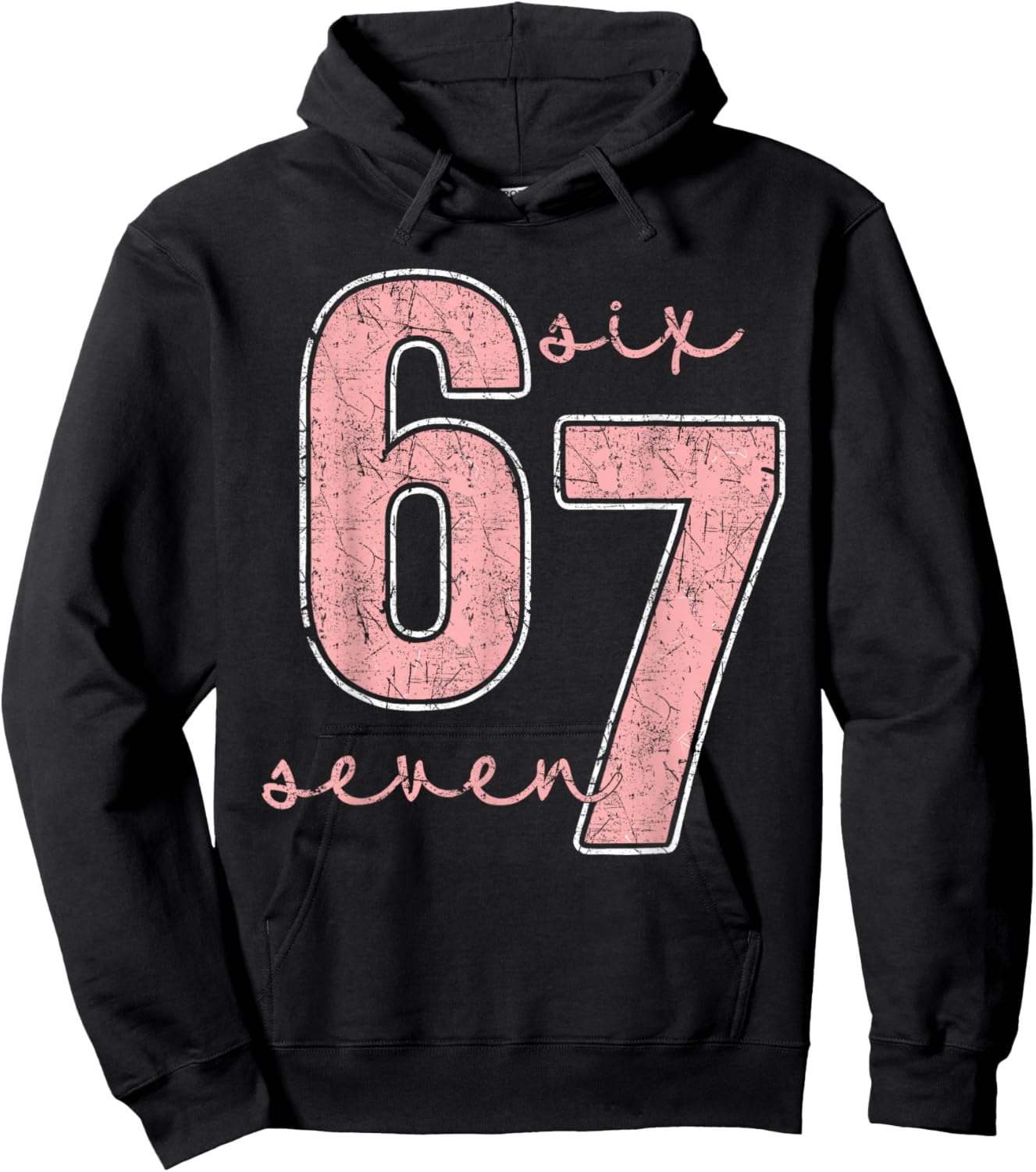 Six Seven Pink Number 67 Couple 6 7 Couple Halloween Costume Hoodie - Hoodie | Black