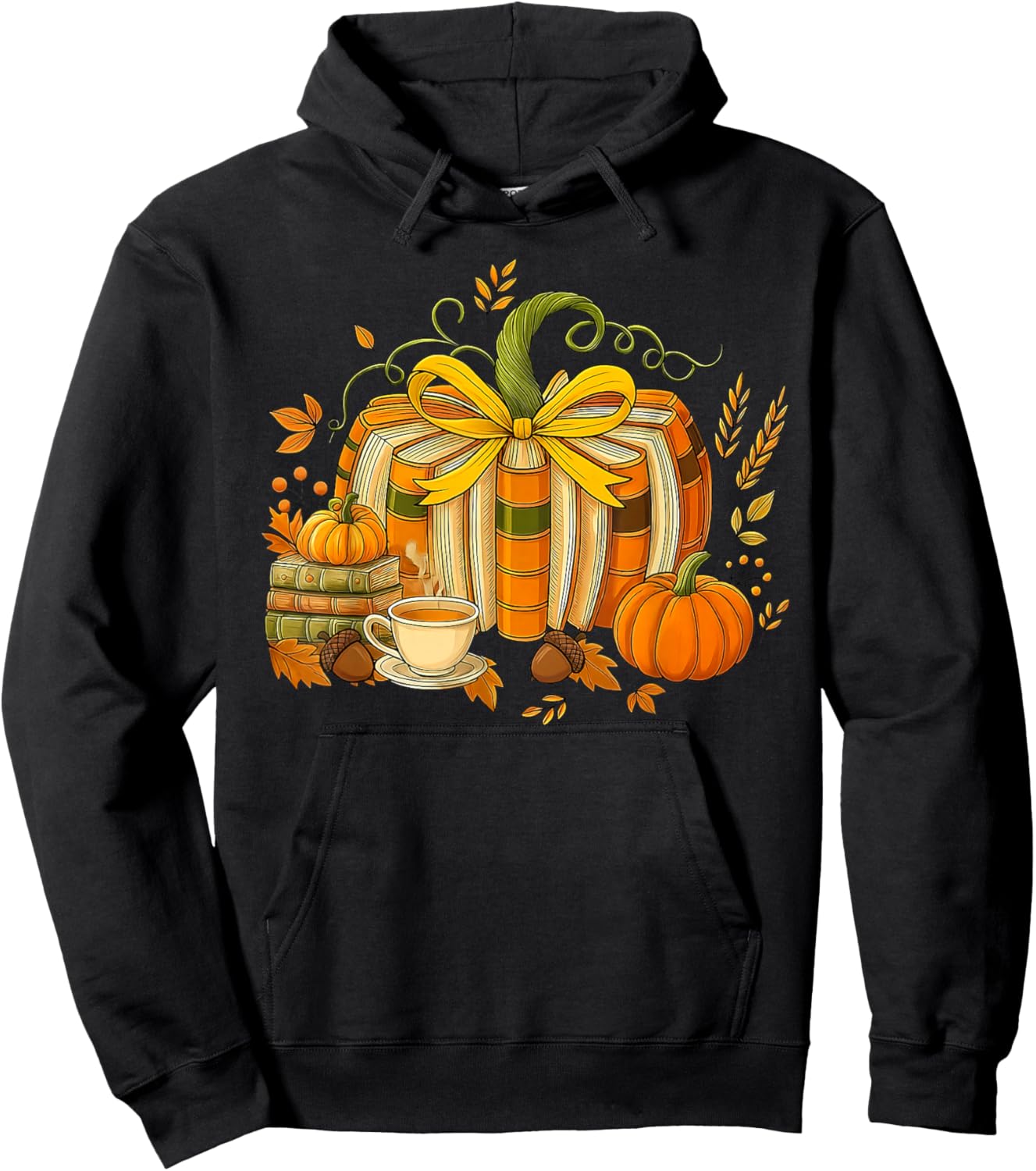 Fall Book Pumpkin Fall Librarians Bookworm Teachers Students Hoodie - Hoodie | Black