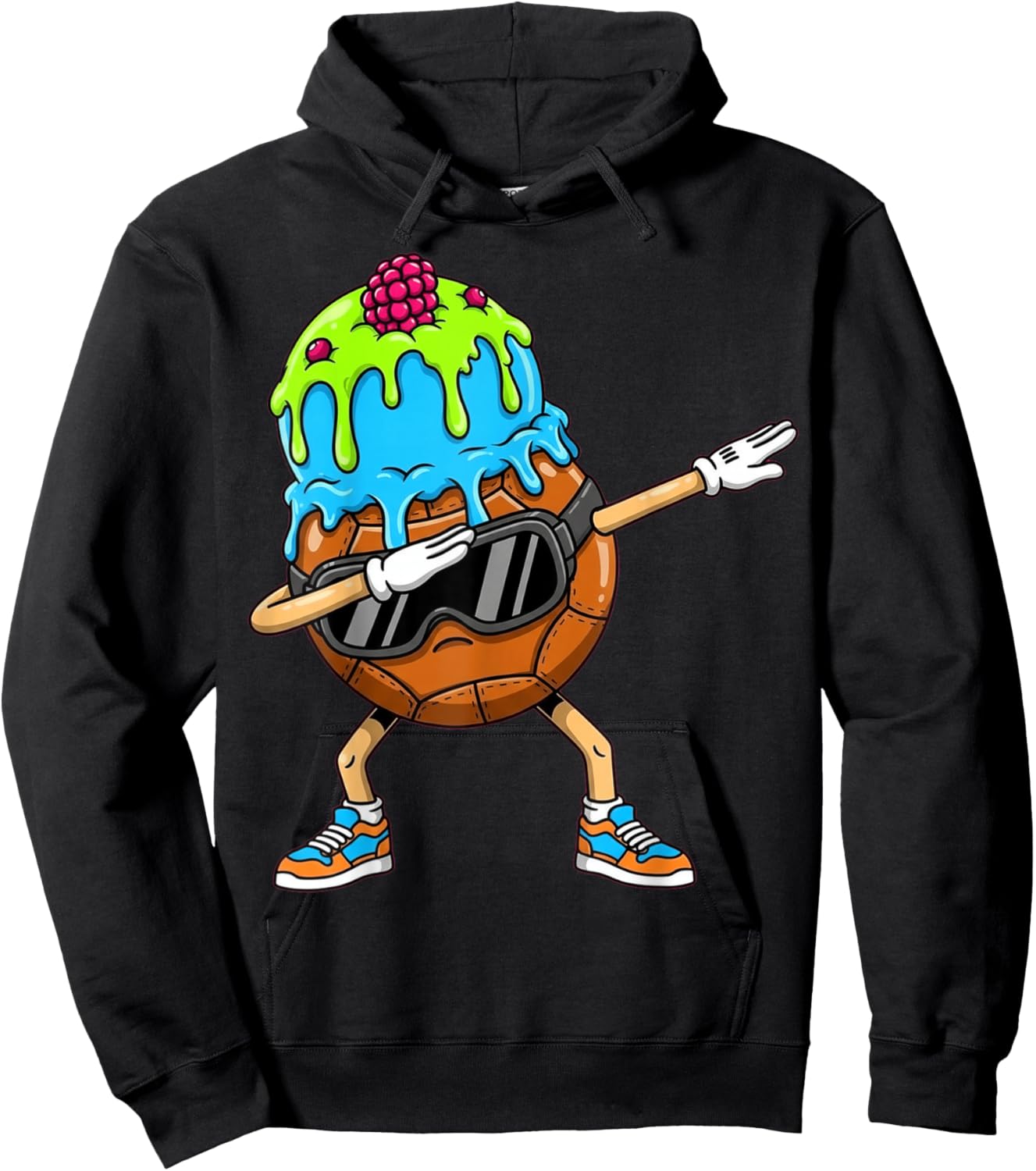 Dabbing Handball Drip Ice Cream Kids Youth Boys Girls Hoodie - Hoodie | Black