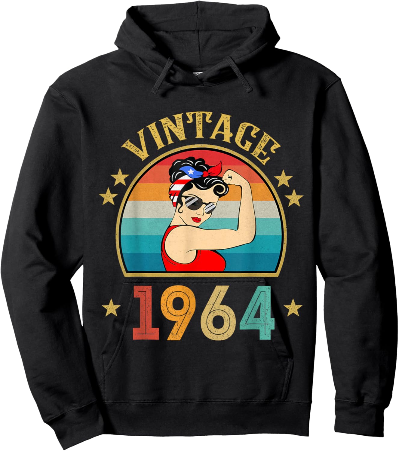 62th Birthday Gift 62 Years Old Retro Vintage 1964 Hoodie - Hoodie | Black