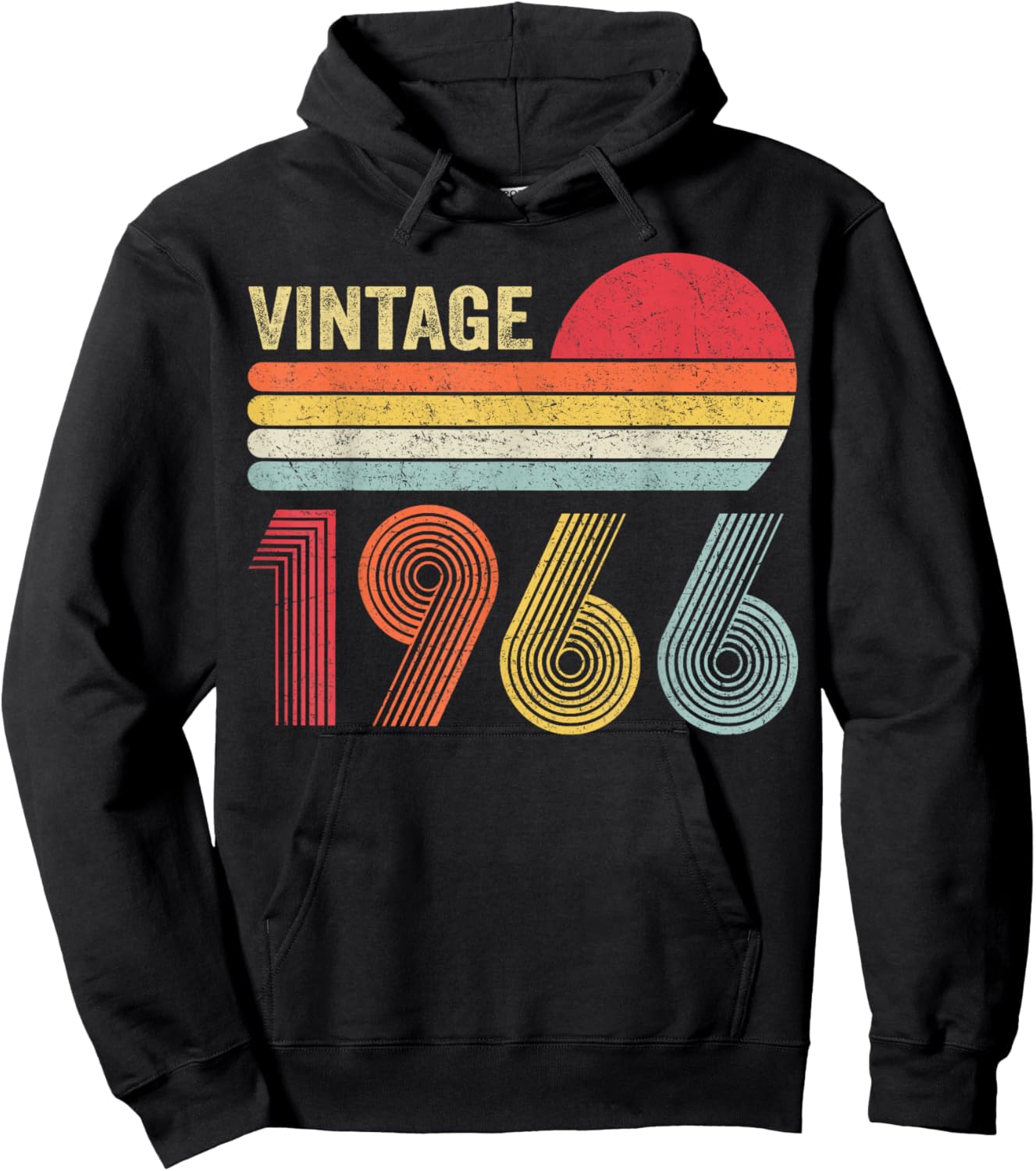 Vintage 1966 60th Birthday Gift Men Women 60 Years Old Hoodie - Hoodie | Black