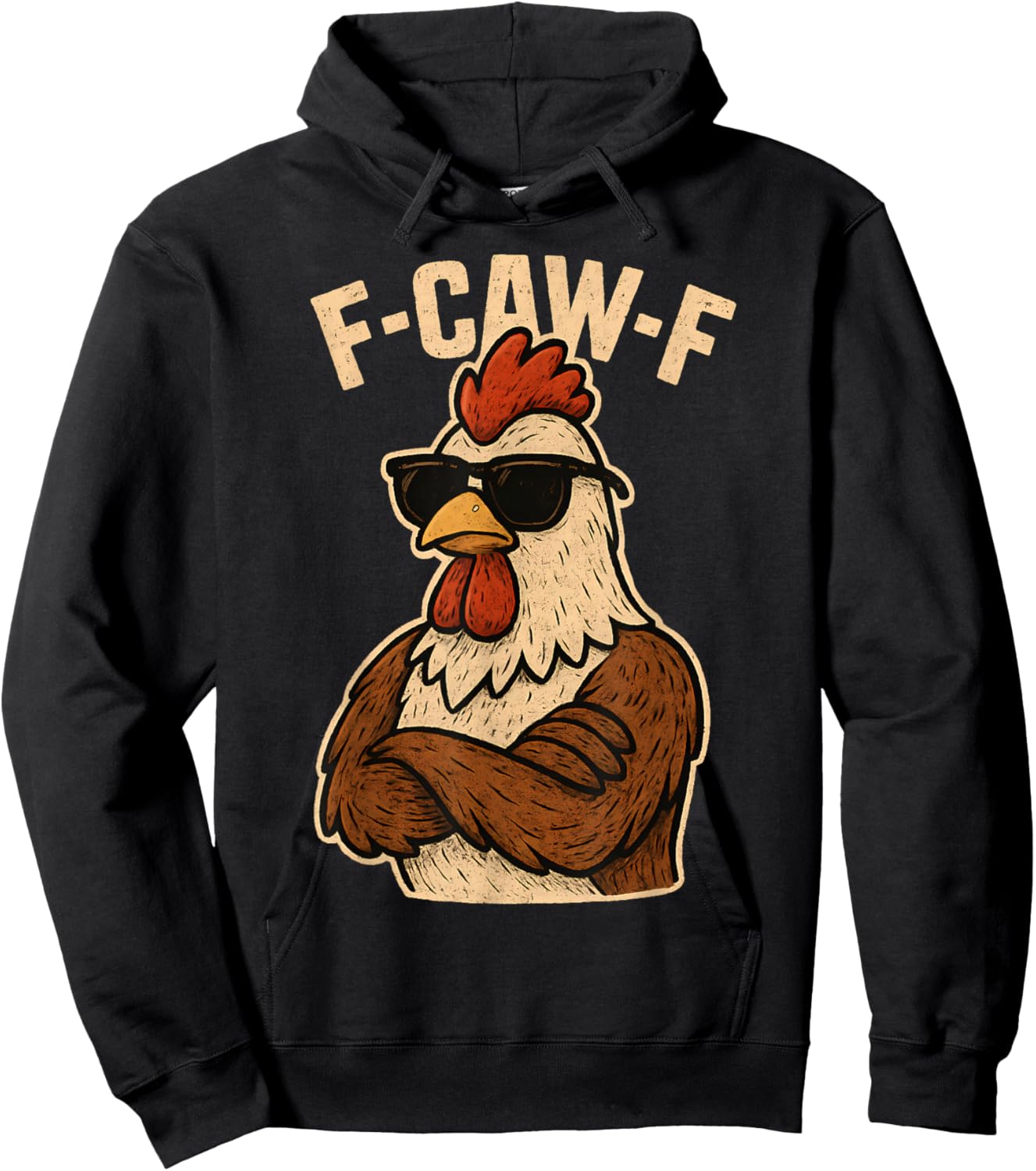 F Caw F Rooster Funny Bird Fcawf Chicken Whisperer Fawk Off Hoodie - Hoodie | Black
