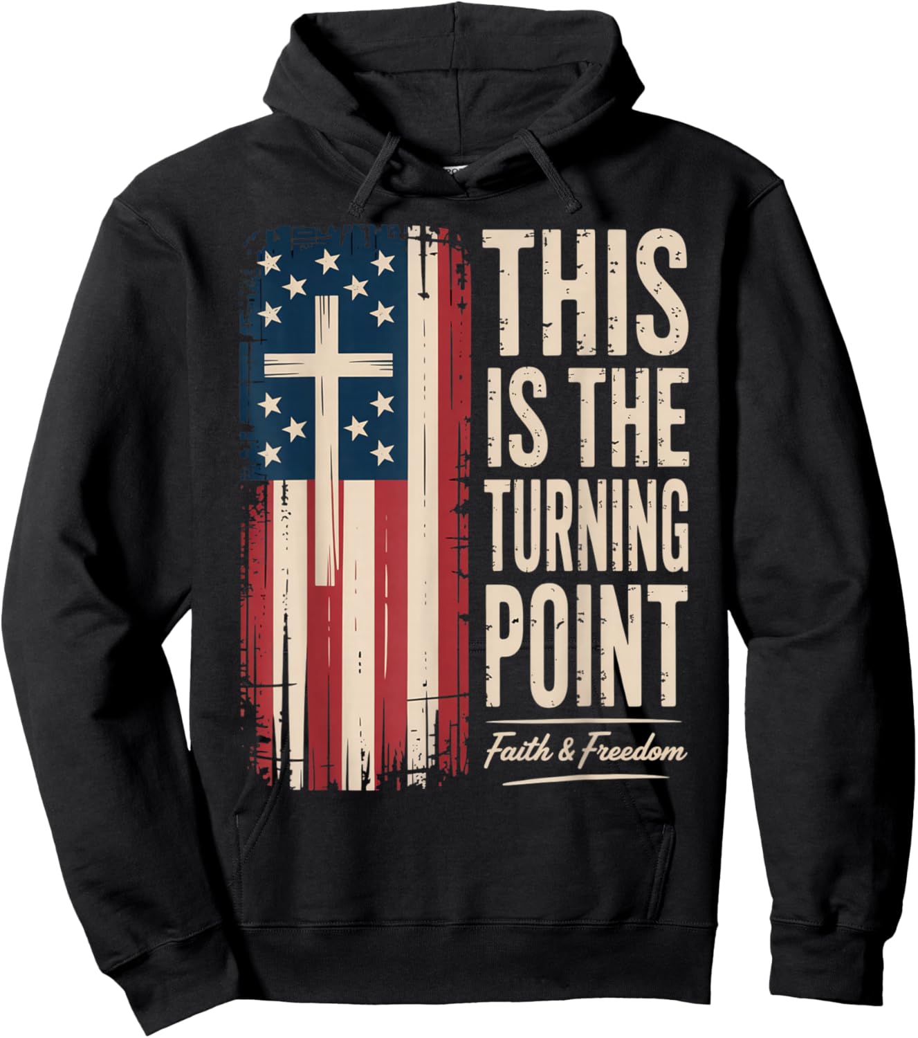 This is The Turning Point Patriotic Faith USA Hoodie - Hoodie | Black