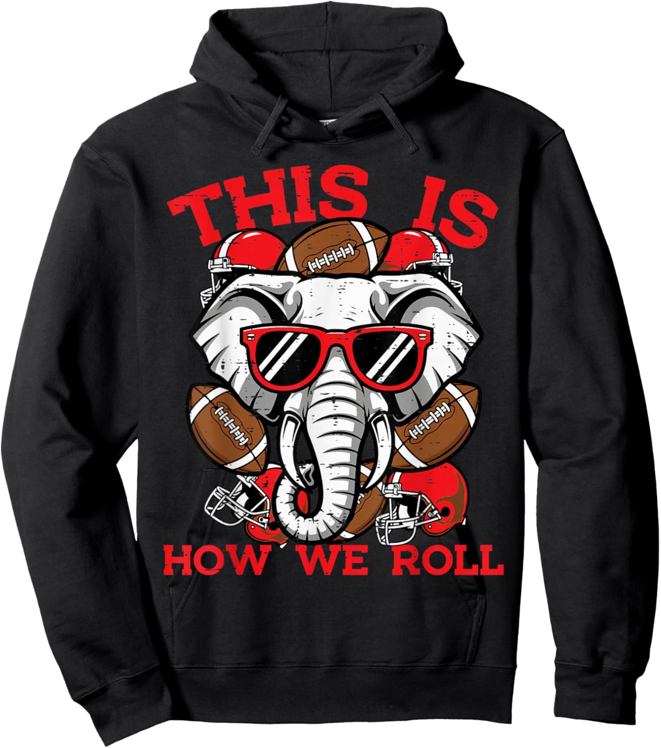 Elephant Roll Women Kids Men Boys Girls Youth Teen Hoodie - Hoodie | Black