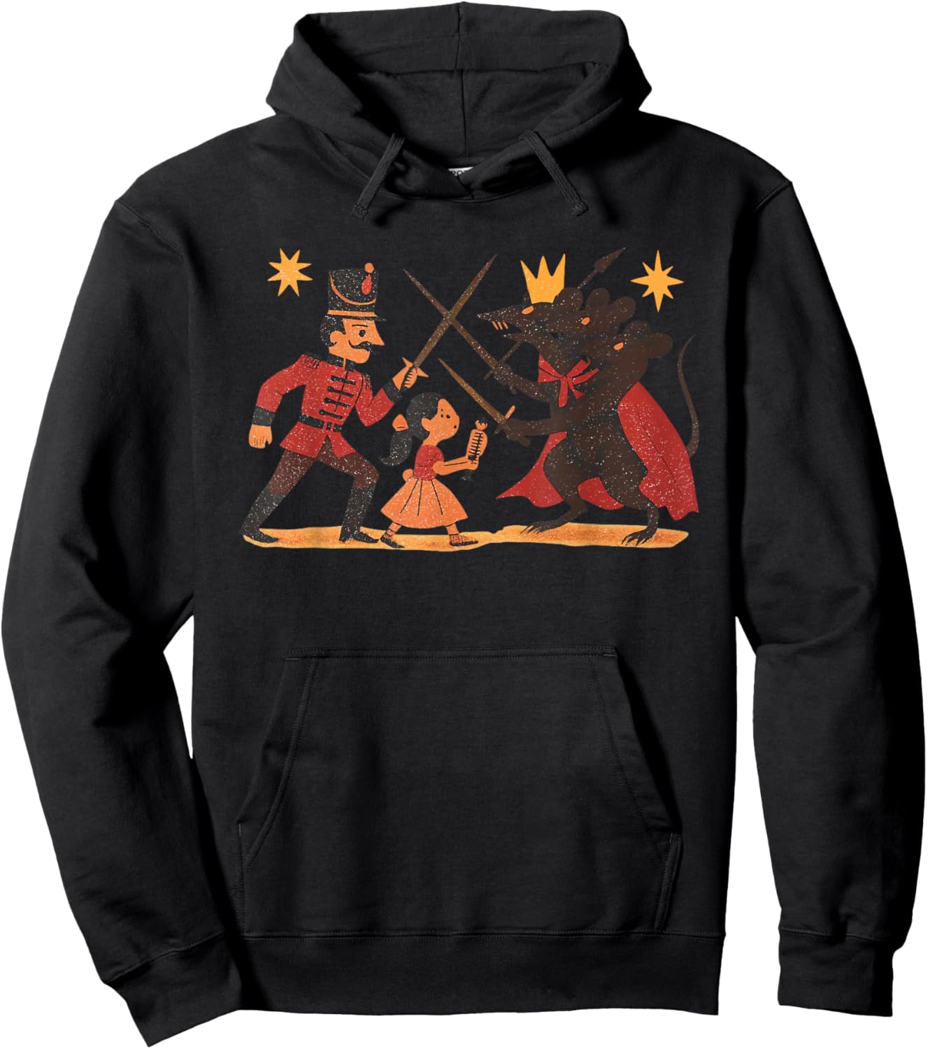 Vintage Nutcrackers Ballet Sugar Plum Fairy Girl Mouse Xmas Hoodie - Hoodie | Black