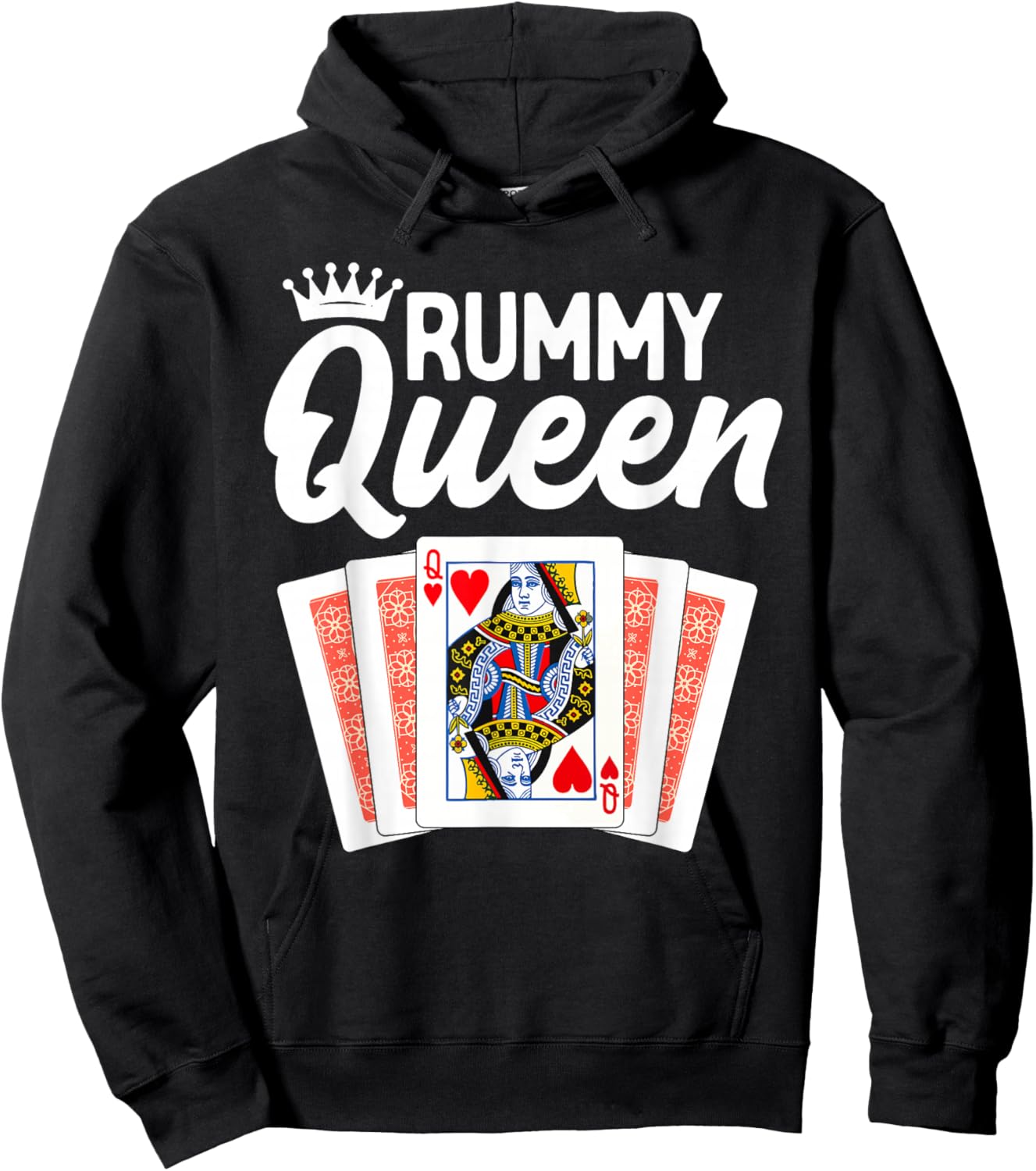 Cute Rummy Art Girls Rummy Lover Gin Rummy Player Hoodie - Hoodie | Black