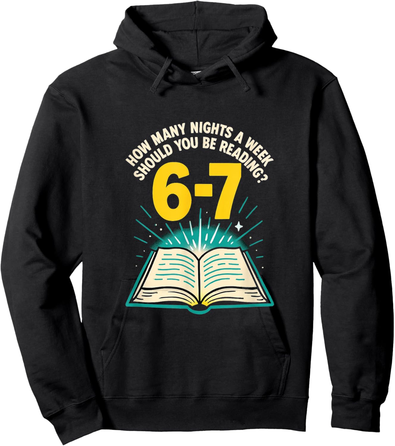 How Many Nights Reading 67 Meme Six Seven Teacher Funny Hoodie - Hoodie | Black