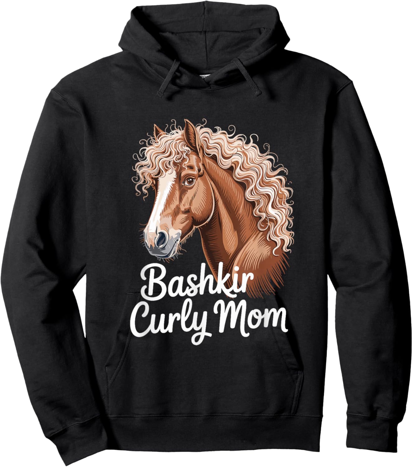 Bashkir Curly Mom Horse Mom Equestrian Hoodie - Hoodie | Black