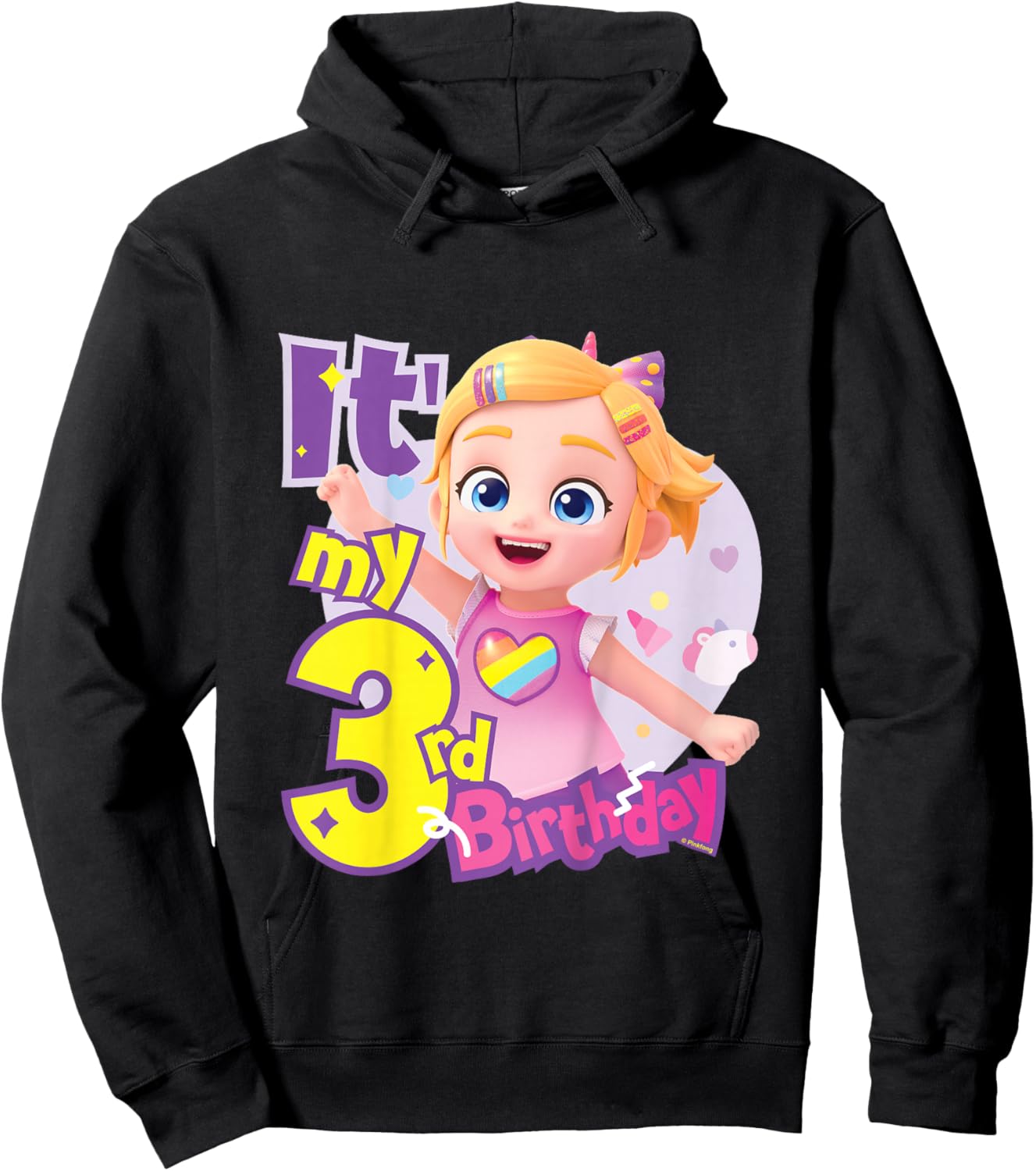 Bebefinn Bora It' My 3rd Birthday Girl Kids Hoodie - Hoodie | Black