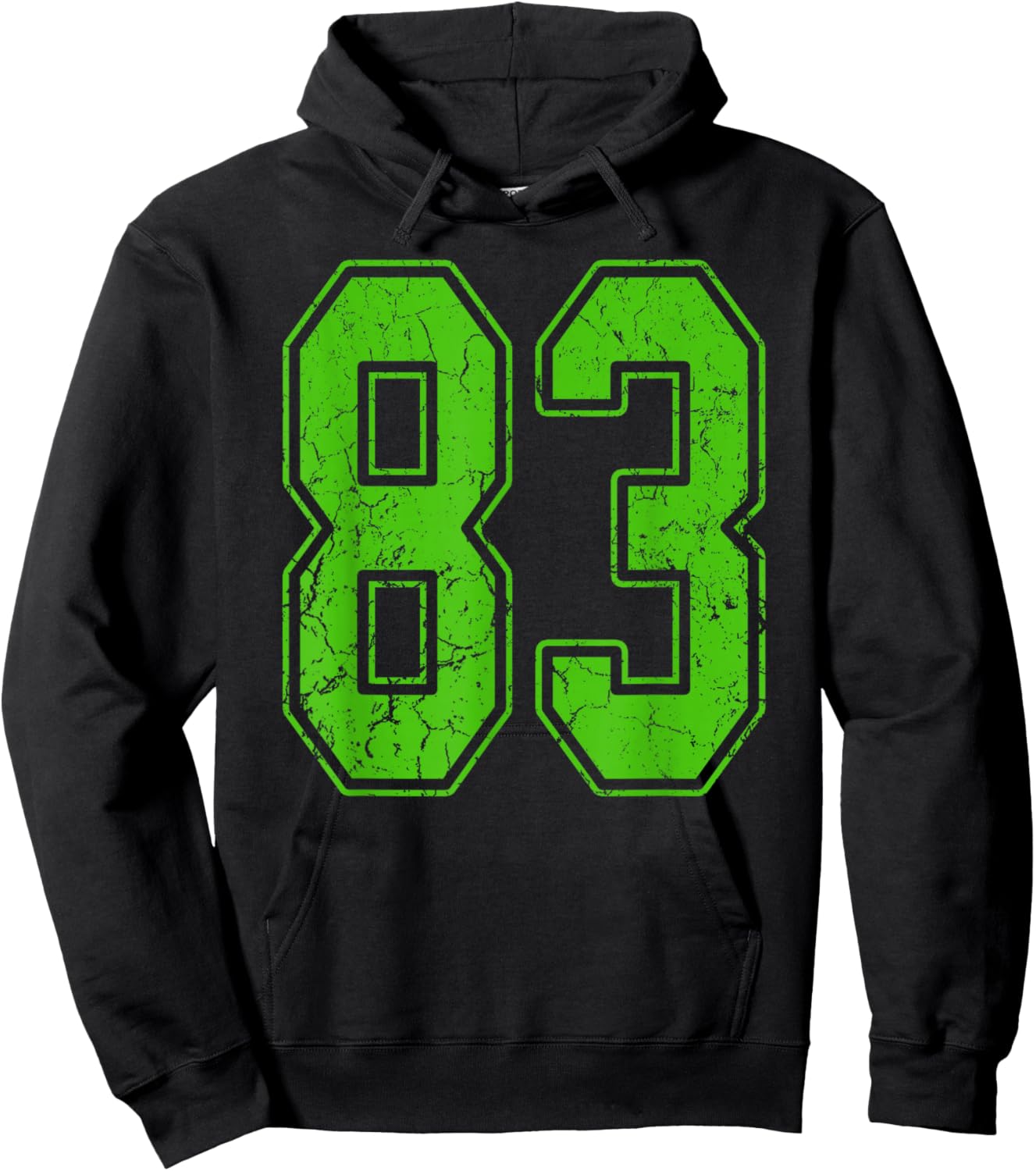 Kelly Green Number 83 Jersey Player Uniform #83 Fan Hoodie - Hoodie | Black