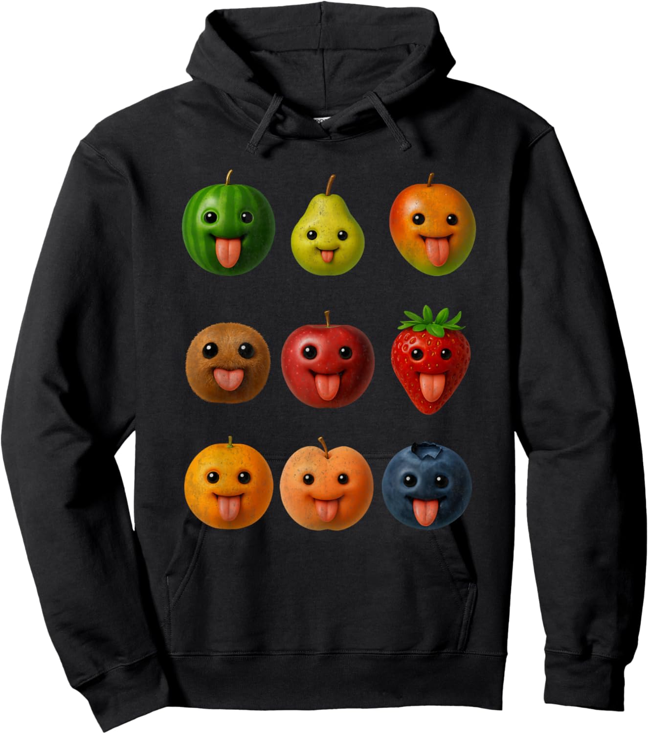 Funny AI Fruit Meme Gen Z Brainrot Men Women Hoodie - Hoodie | Black