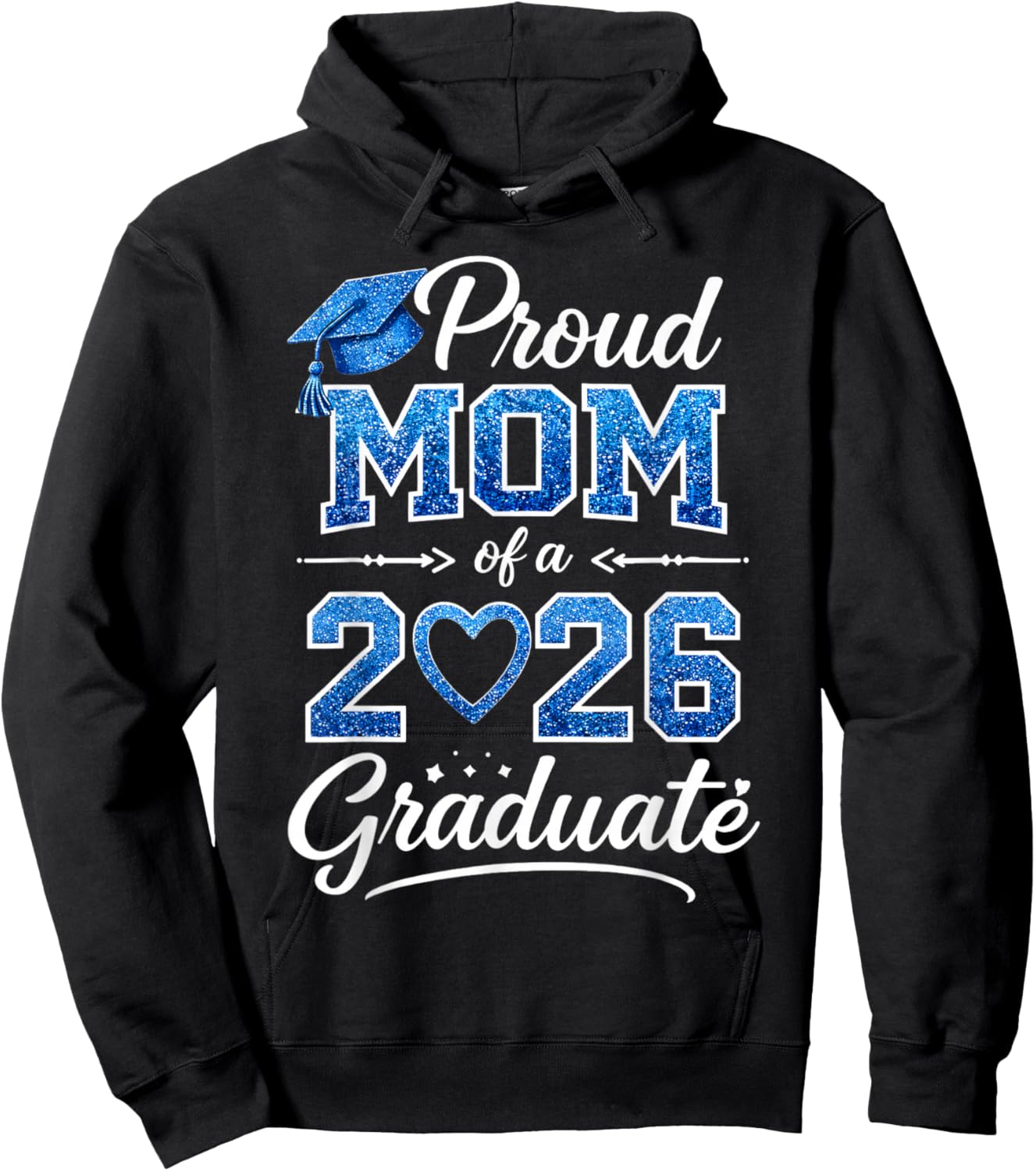 Proud Mom of a Class of 2026 Graduate Senior Graduation Hoodie - Hoodie | Black