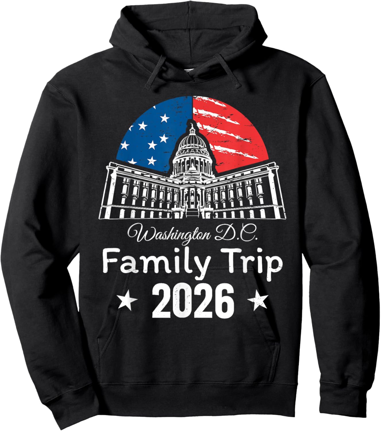 Washington DC 2026 Capitol Hill USA Flag Family Matching Hoodie - Hoodie | Black