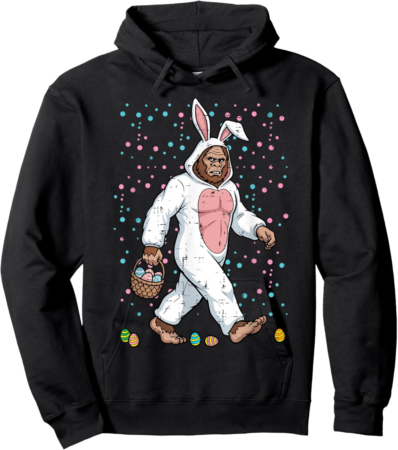 Bigfoot Easter Bunny Costume Funny Sasquatch Men Women Kids Hoodie - Hoodie | Black