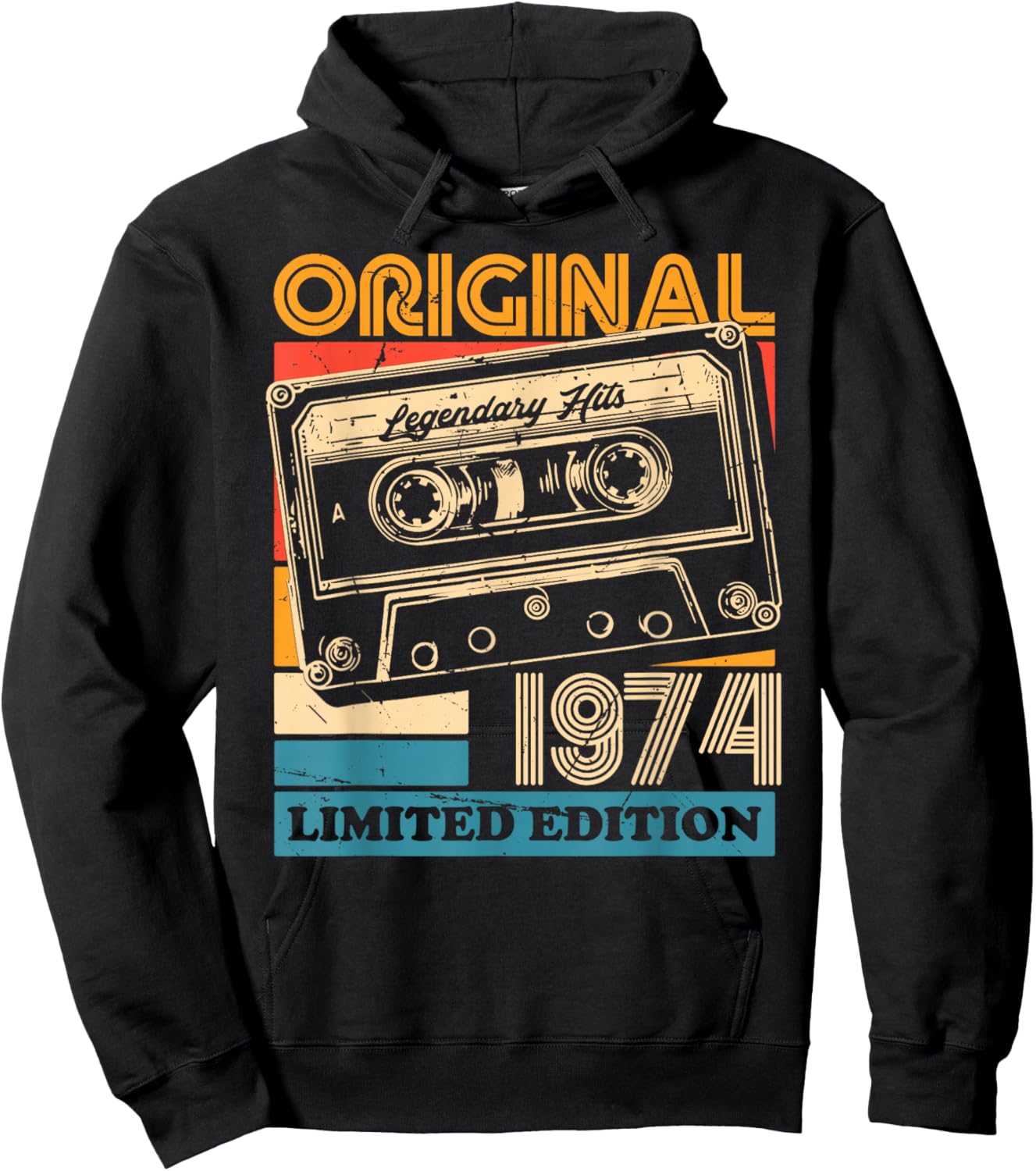 51th Birthday Retro Vintage 1974 Men Women Hoodie - Hoodie | Black