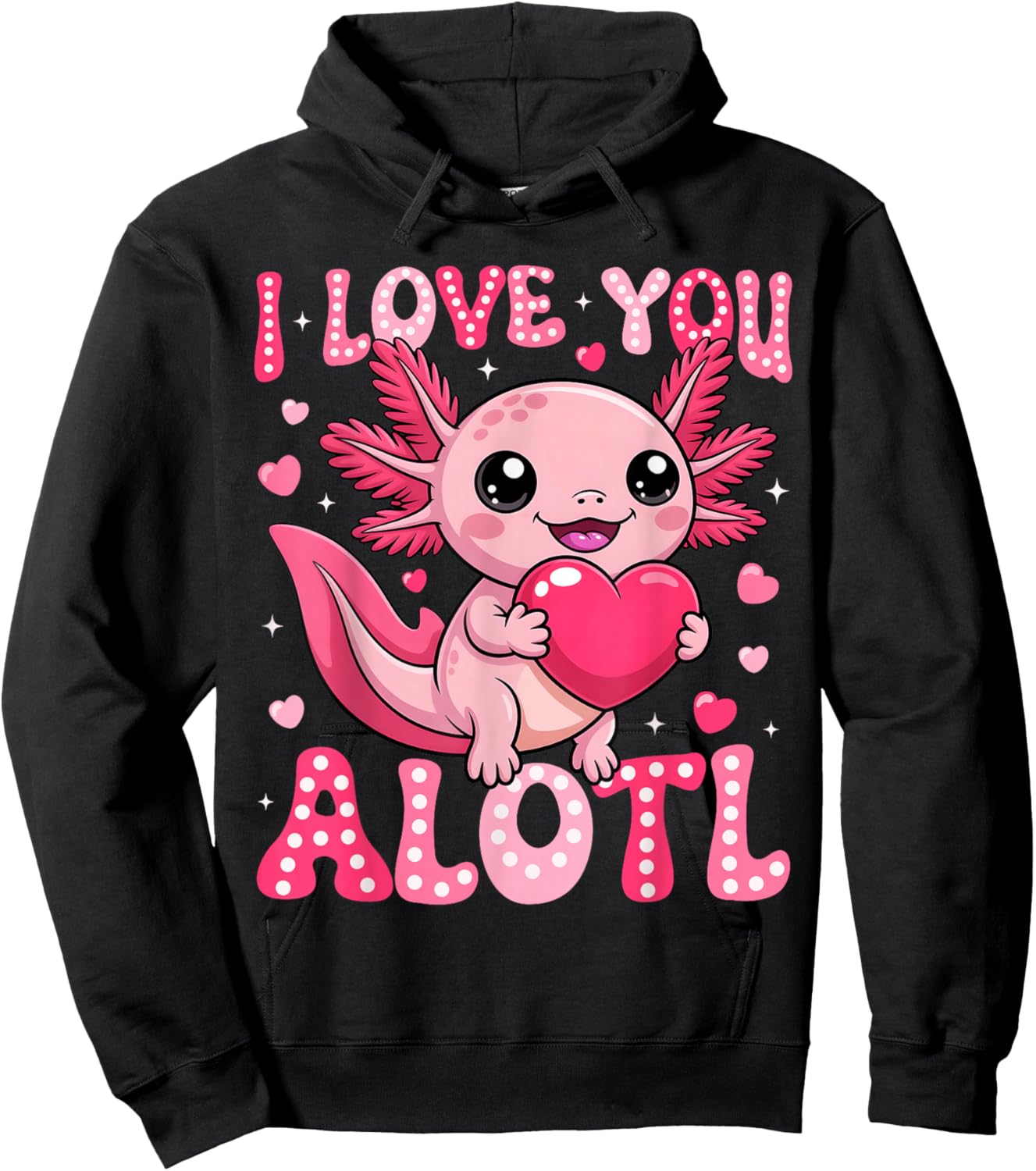Valentine Axolotl Lover I Love You A Lotl Boy Girl Kid Hoodie - Hoodie | Black