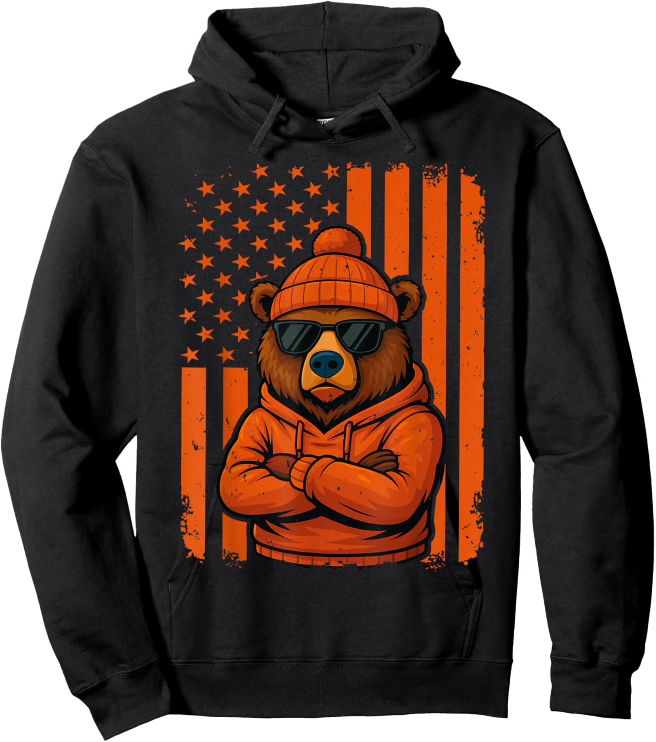 Vintage Bear Graphic Women Boys Girls Kids Hoodie - Hoodie | Black
