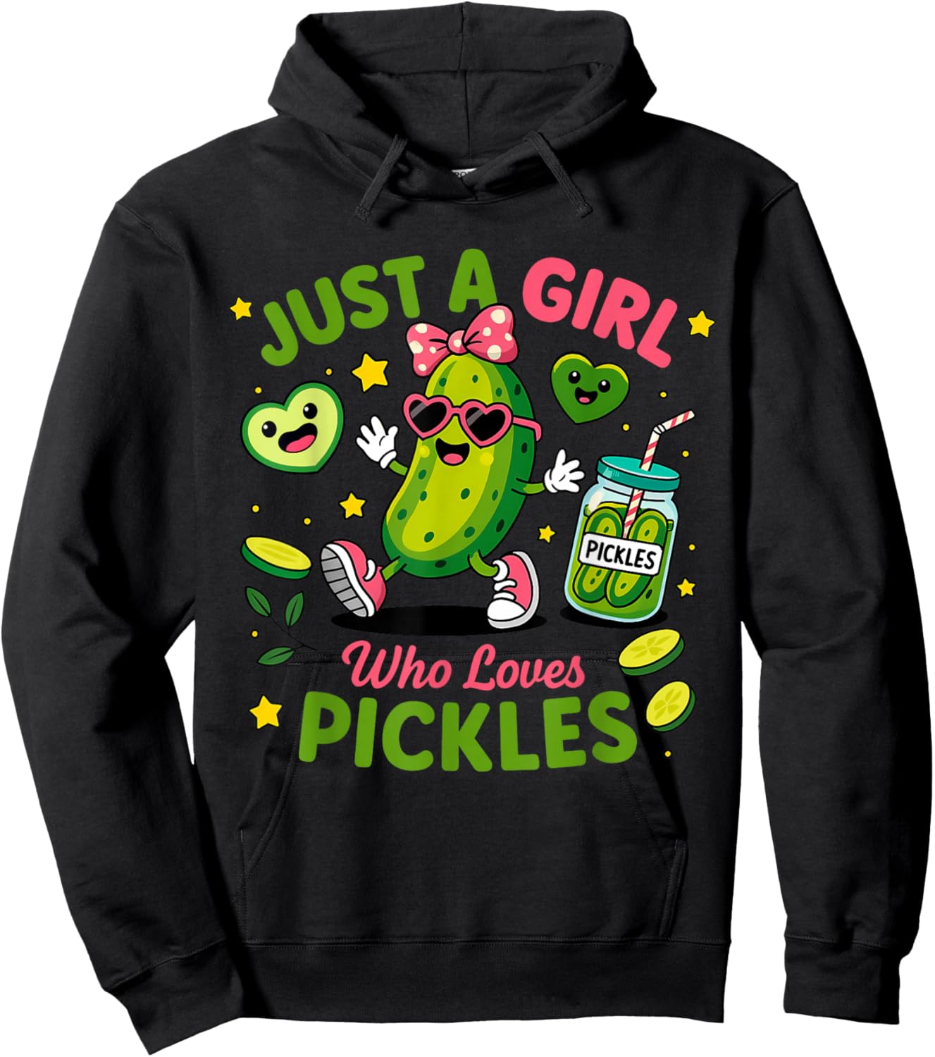 Just A Girl Who Loves Pickles Funny Toddler Pickle Costume Hoodie - Hoodie | Black
