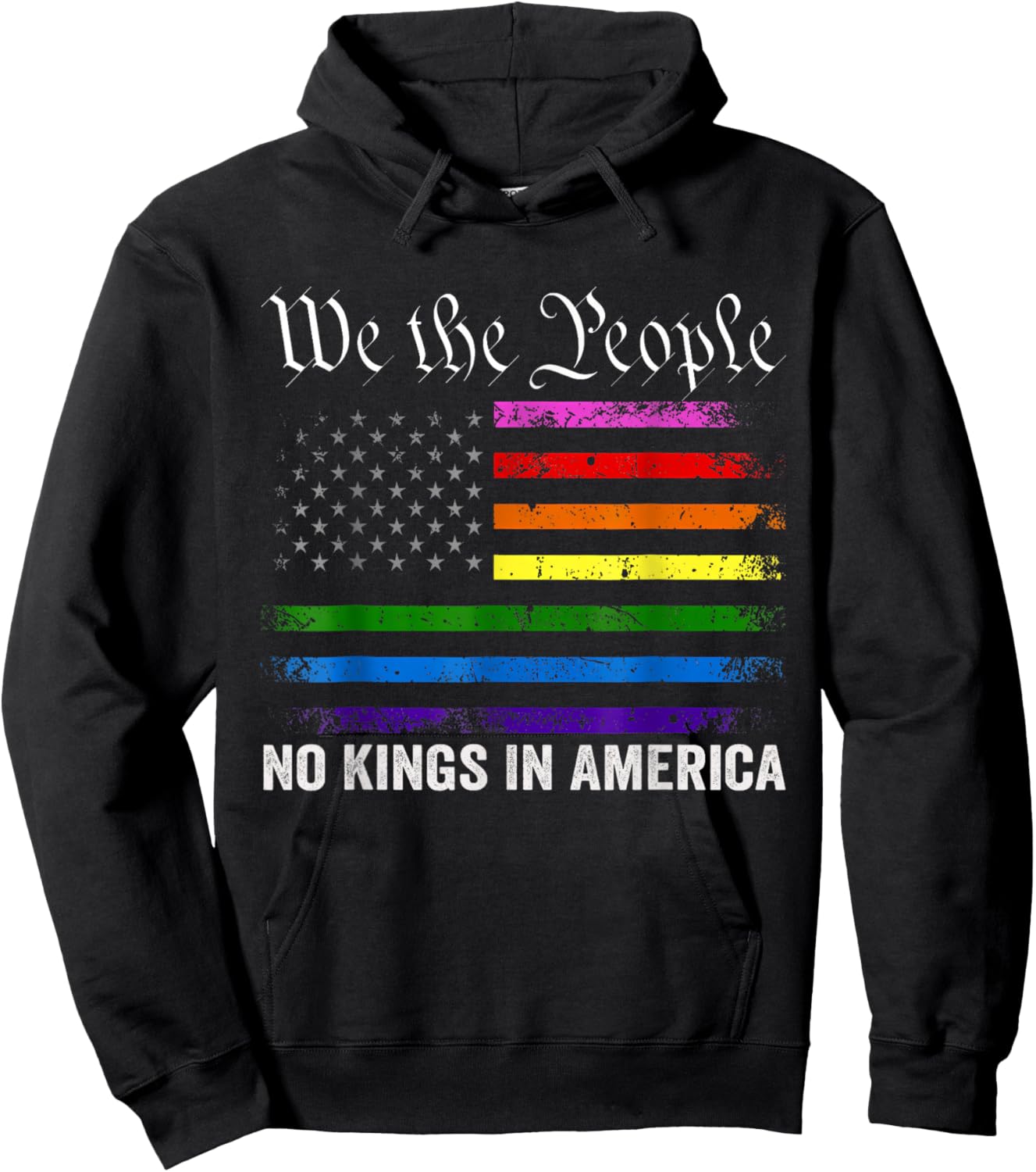 No Kings in America Shirt LGBT American Flag Hoodie - Hoodie | Black