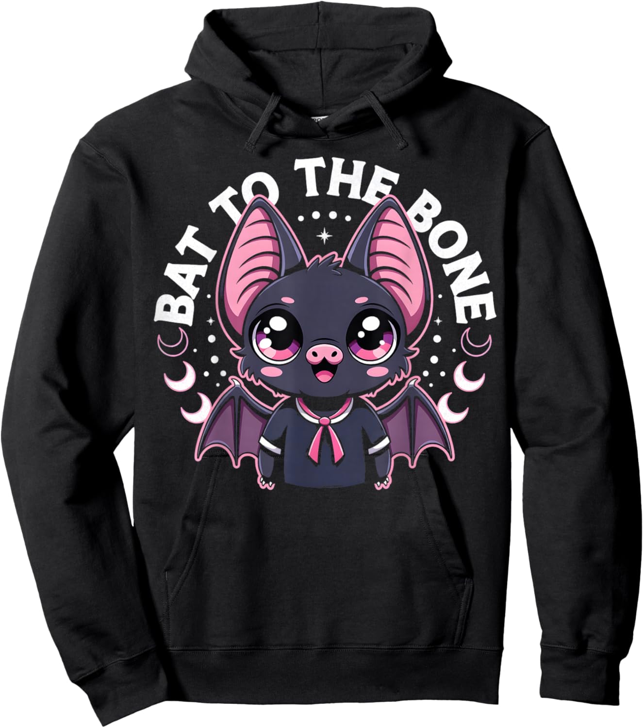 Bat to The Bone Cute Kawaii Bat Hoodie - Hoodie | Black
