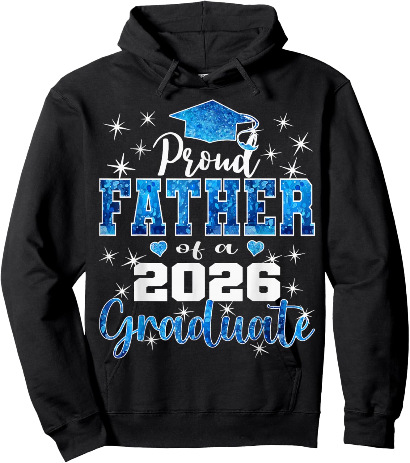 Super Proud Father of 2026 Graduate Senior Family Hoodie - Hoodie | Black