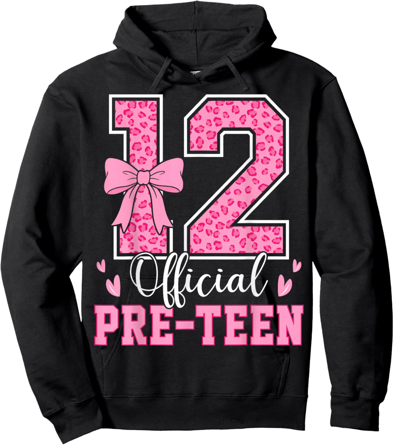 12 Official Pre-Teen Leopard 12 Year Old 12th Birthday Girl Hoodie - Hoodie | Black