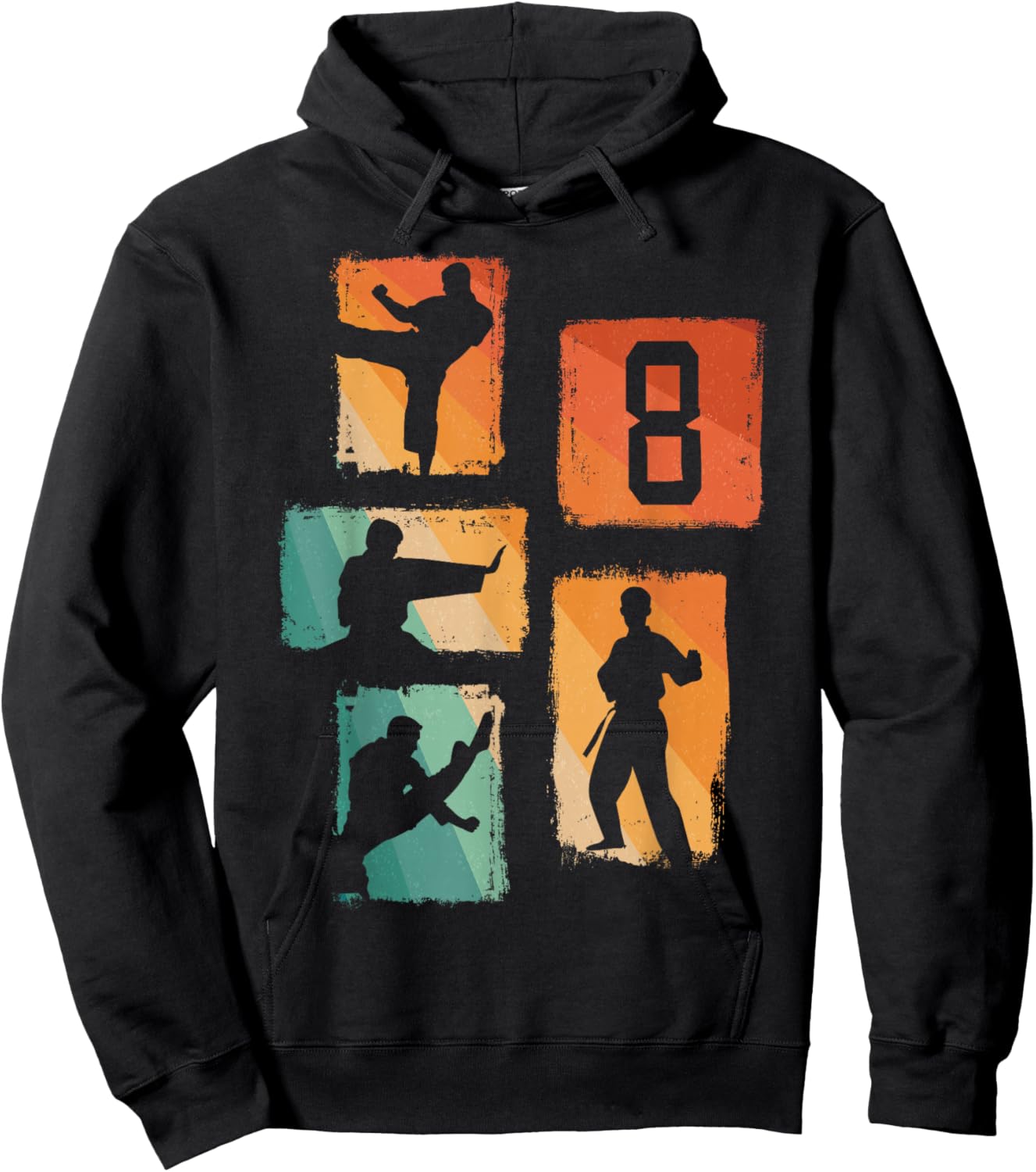 8th Birthday Karate Taekwondo 8 Years Old Boy Martial Arts Hoodie - Hoodie | Black