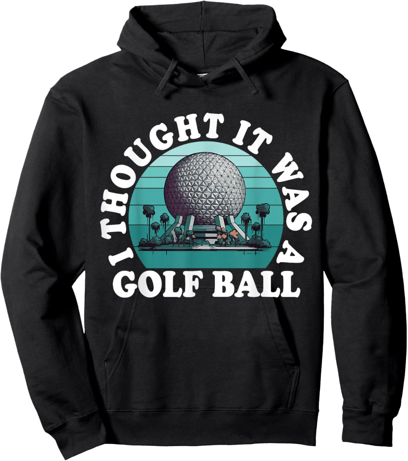 I Thought It was A Golf Ball Funny Golf Lover Golfing Retro Hoodie - Hoodie | Black